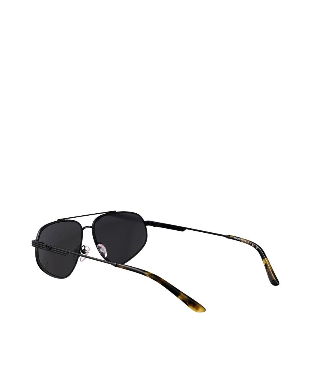 EMPORIO ARMANI Черные металлические солнцезащитные очки, фото 4