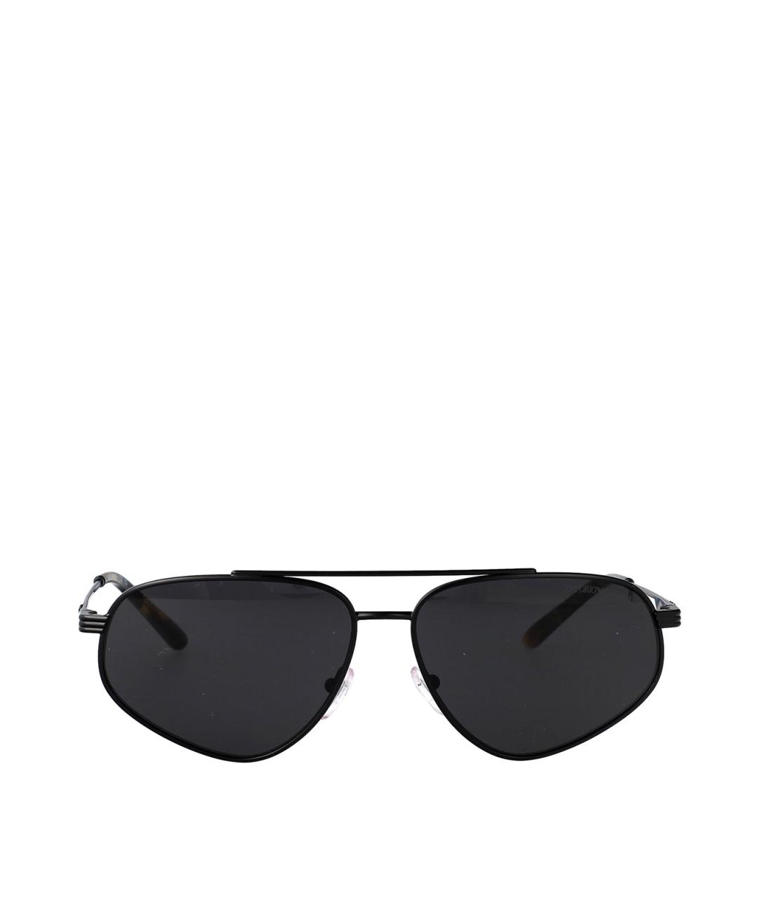 EMPORIO ARMANI Черные металлические солнцезащитные очки, фото 1