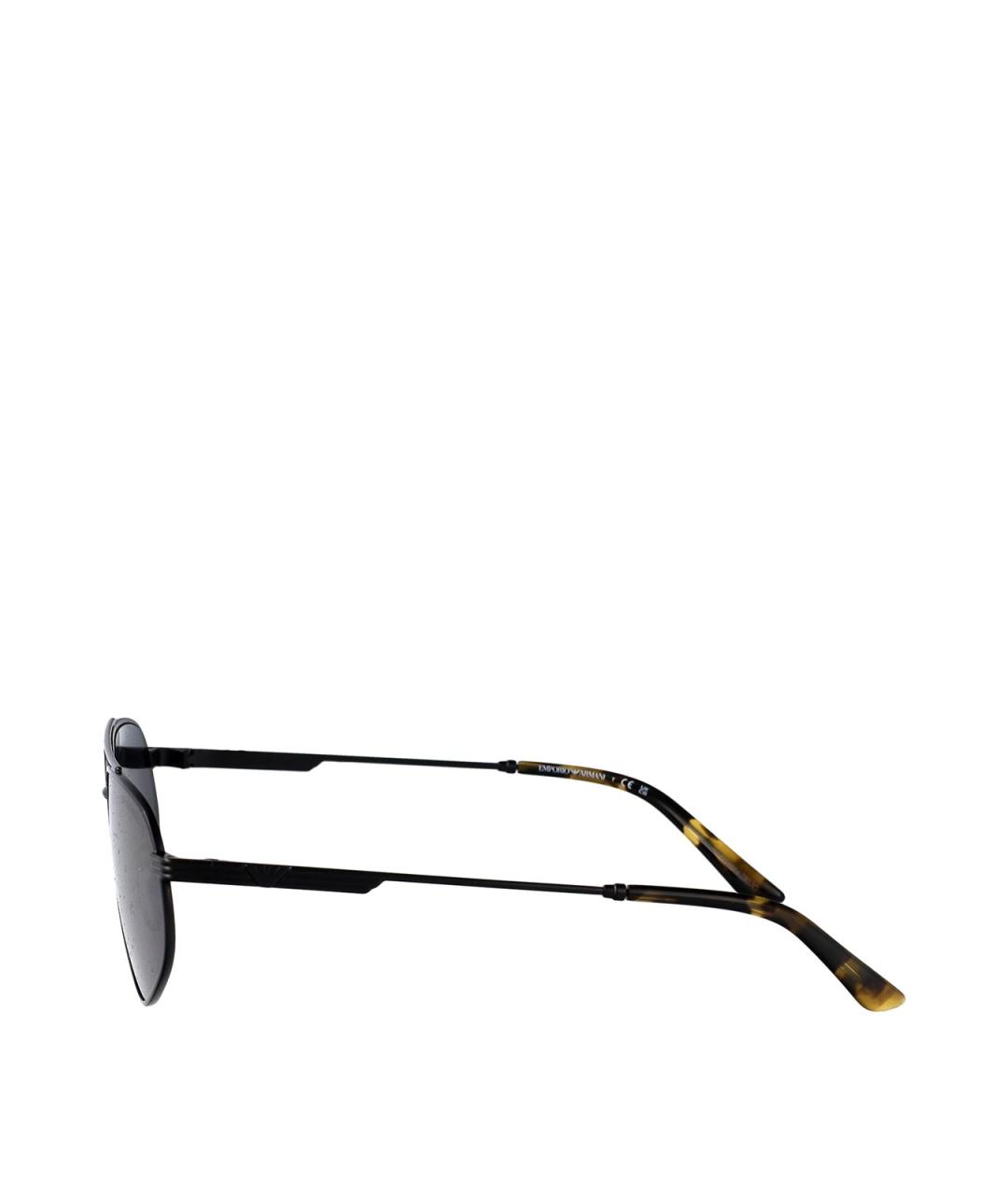EMPORIO ARMANI Черные металлические солнцезащитные очки, фото 3
