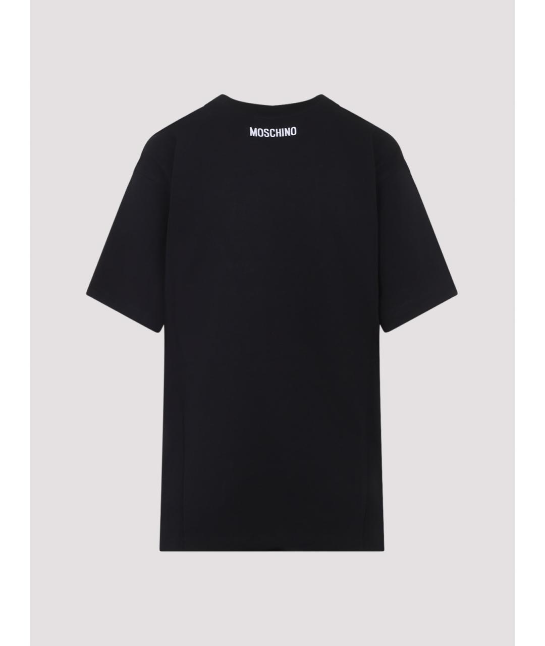 MOSCHINO Черная хлопковая футболка, фото 2