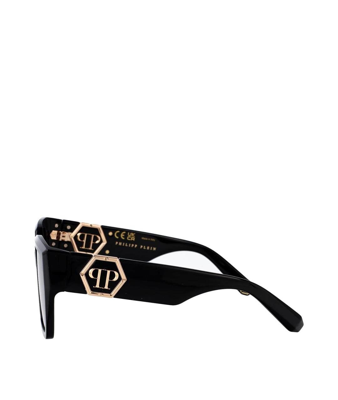 PHILIPP PLEIN Черные пластиковые солнцезащитные очки, фото 3