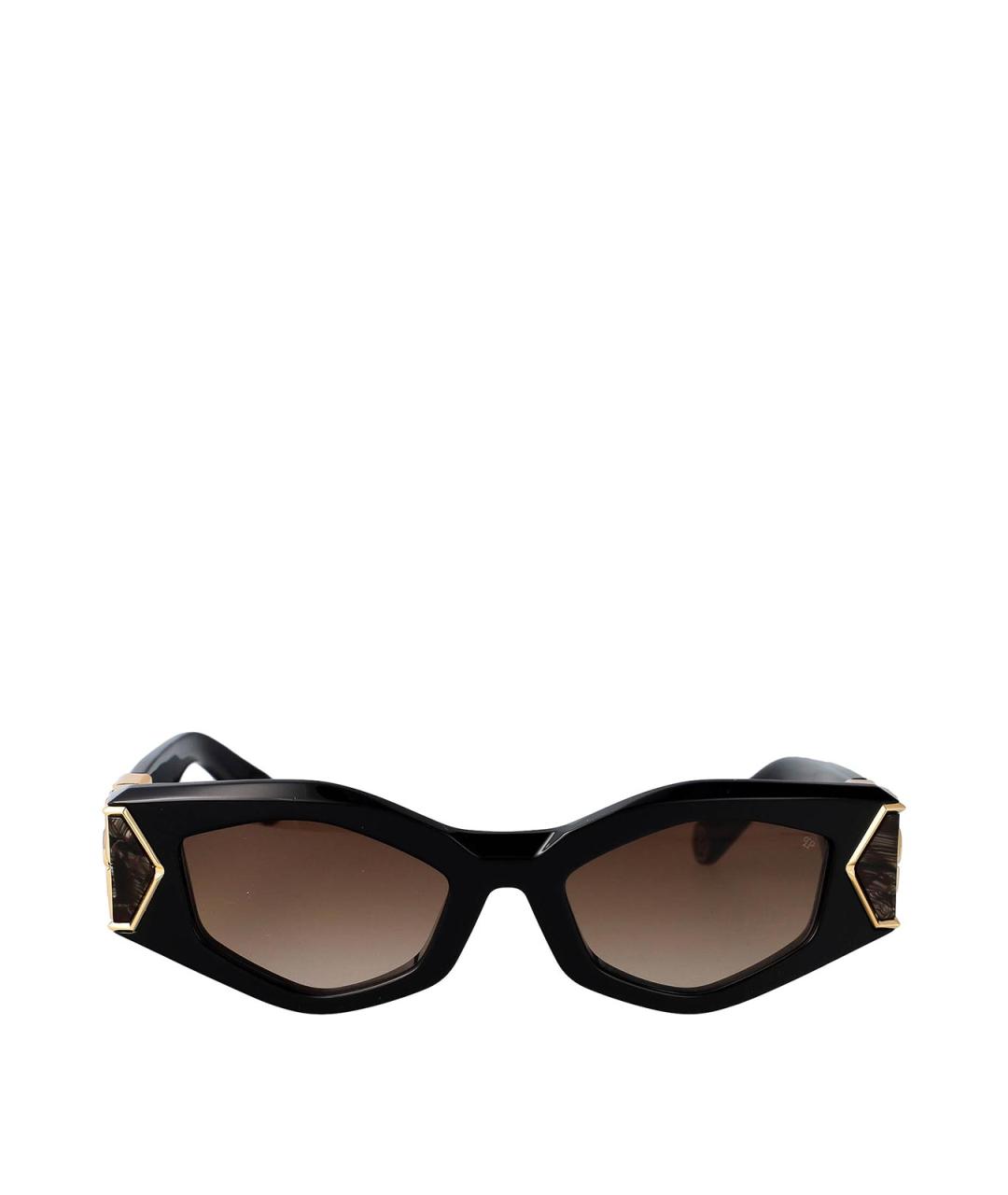 PHILIPP PLEIN Черные пластиковые солнцезащитные очки, фото 1