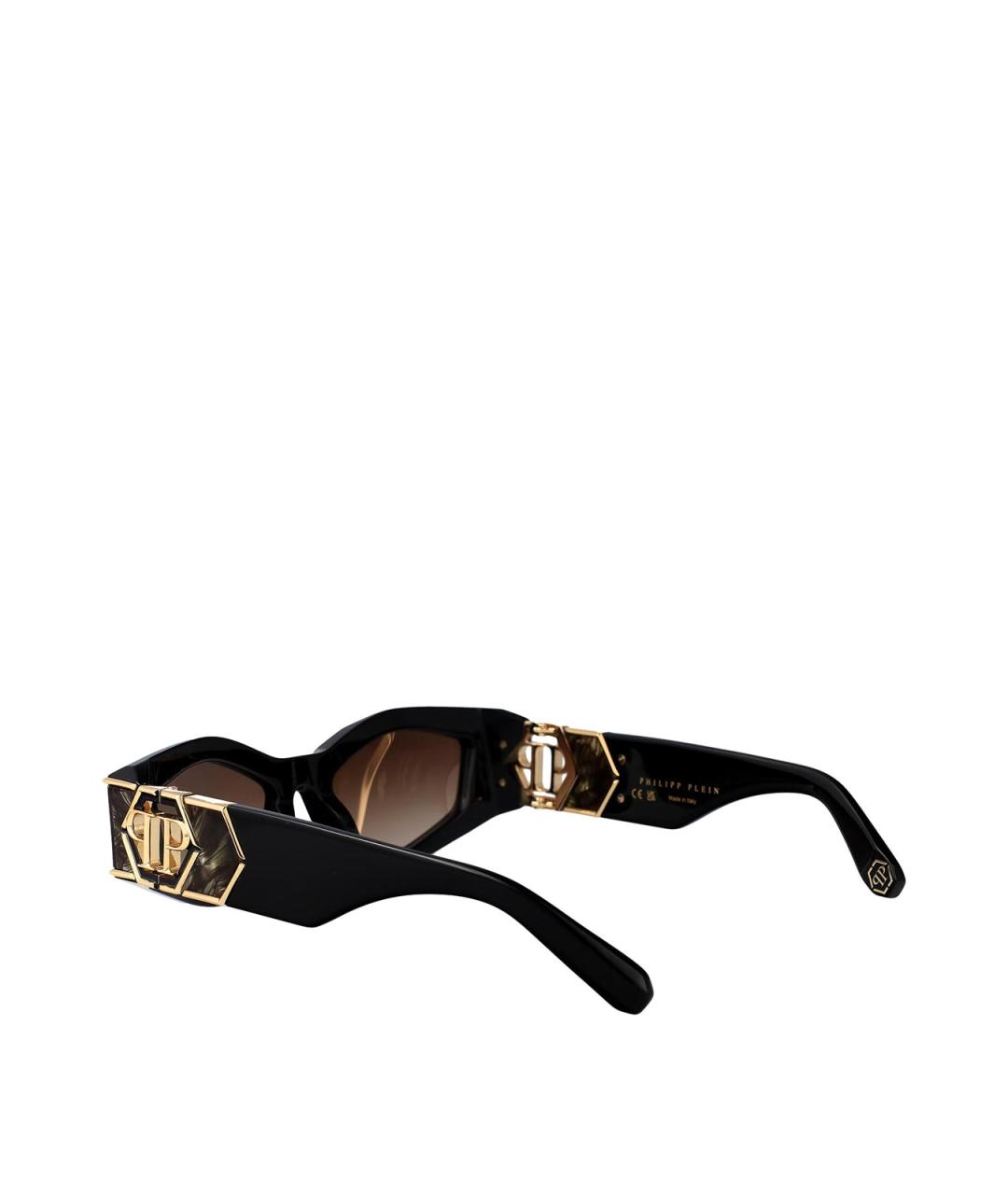 PHILIPP PLEIN Черные пластиковые солнцезащитные очки, фото 4