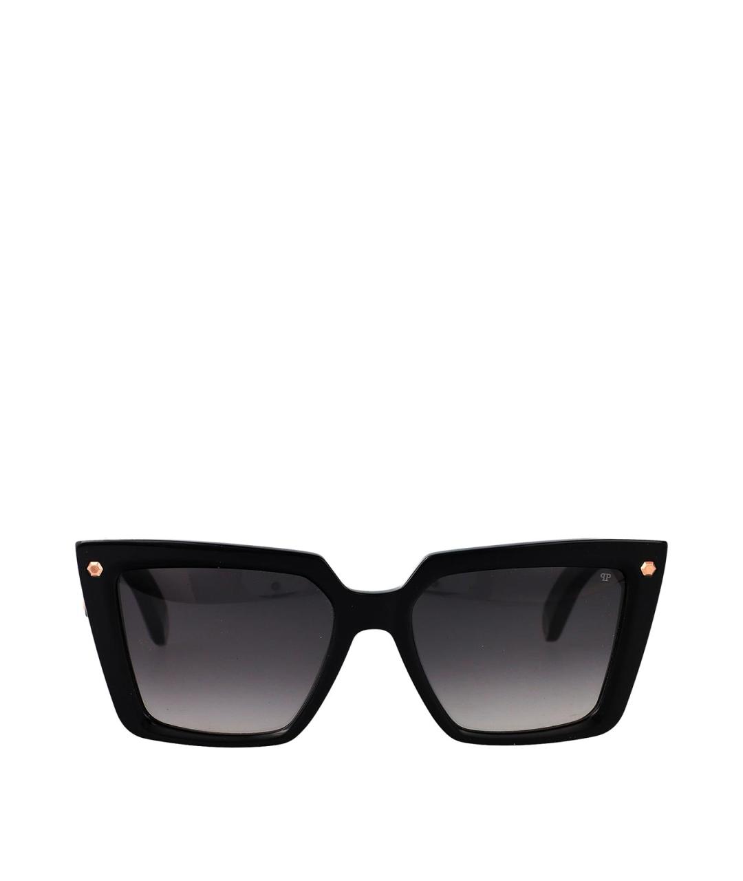 PHILIPP PLEIN Черные пластиковые солнцезащитные очки, фото 1