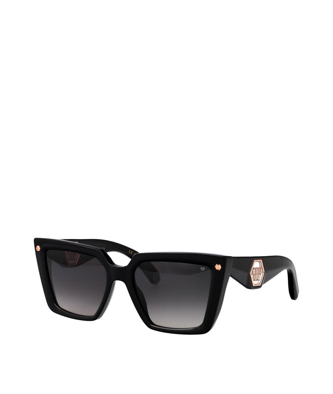 PHILIPP PLEIN Черные пластиковые солнцезащитные очки, фото 2