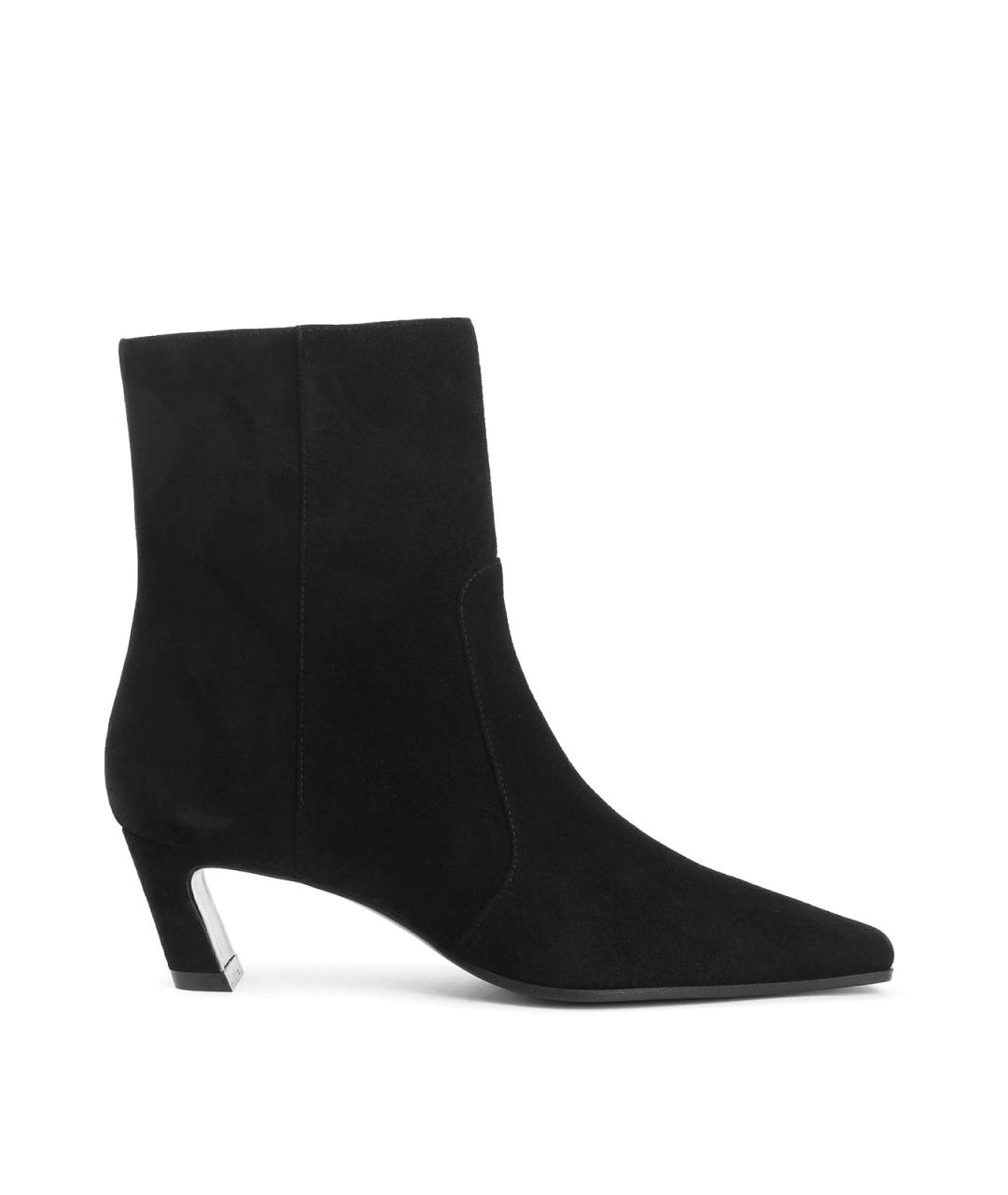 STUART WEITZMAN Черные кожаные ботильоны, фото 1