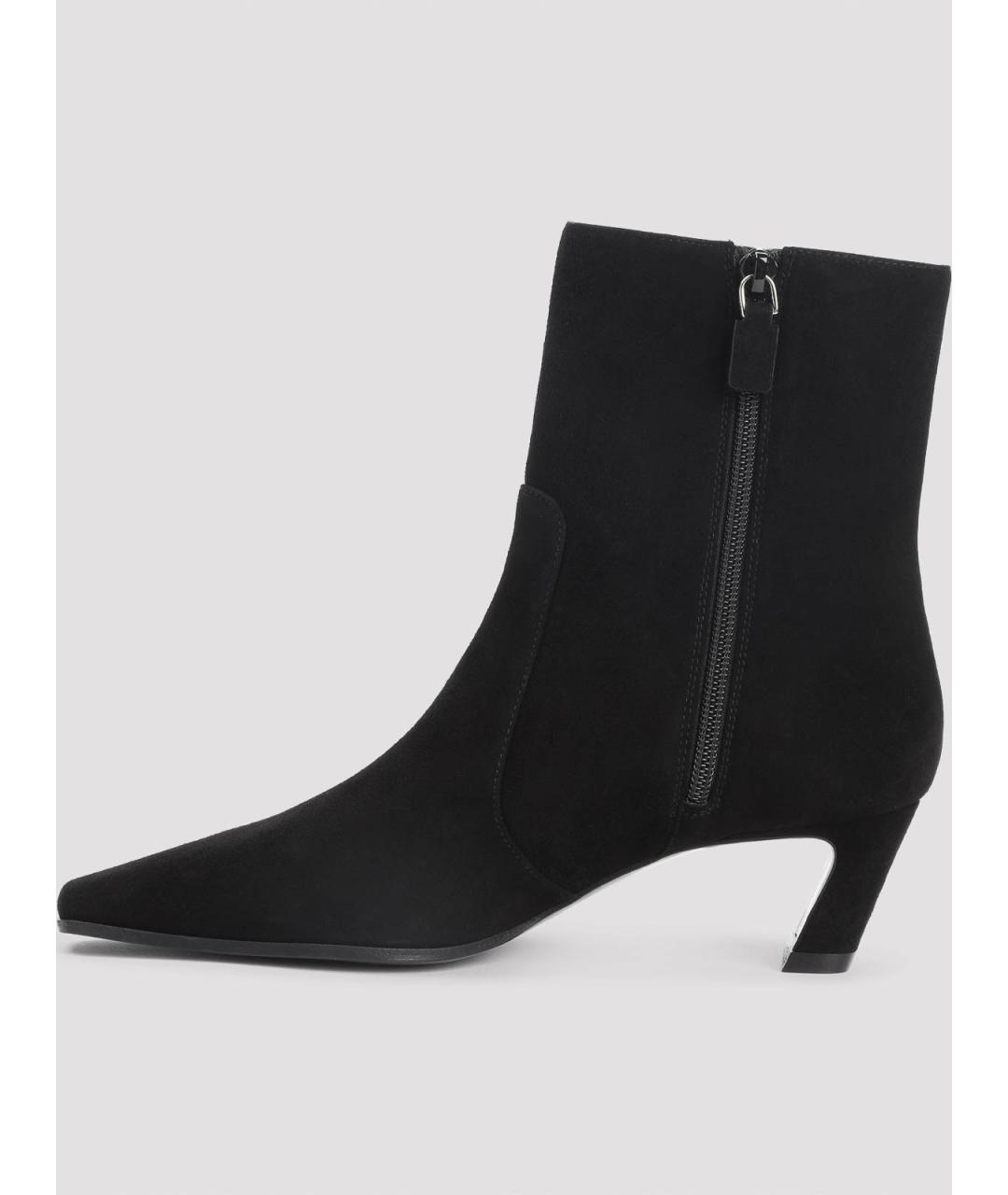 STUART WEITZMAN Черные кожаные ботильоны, фото 2