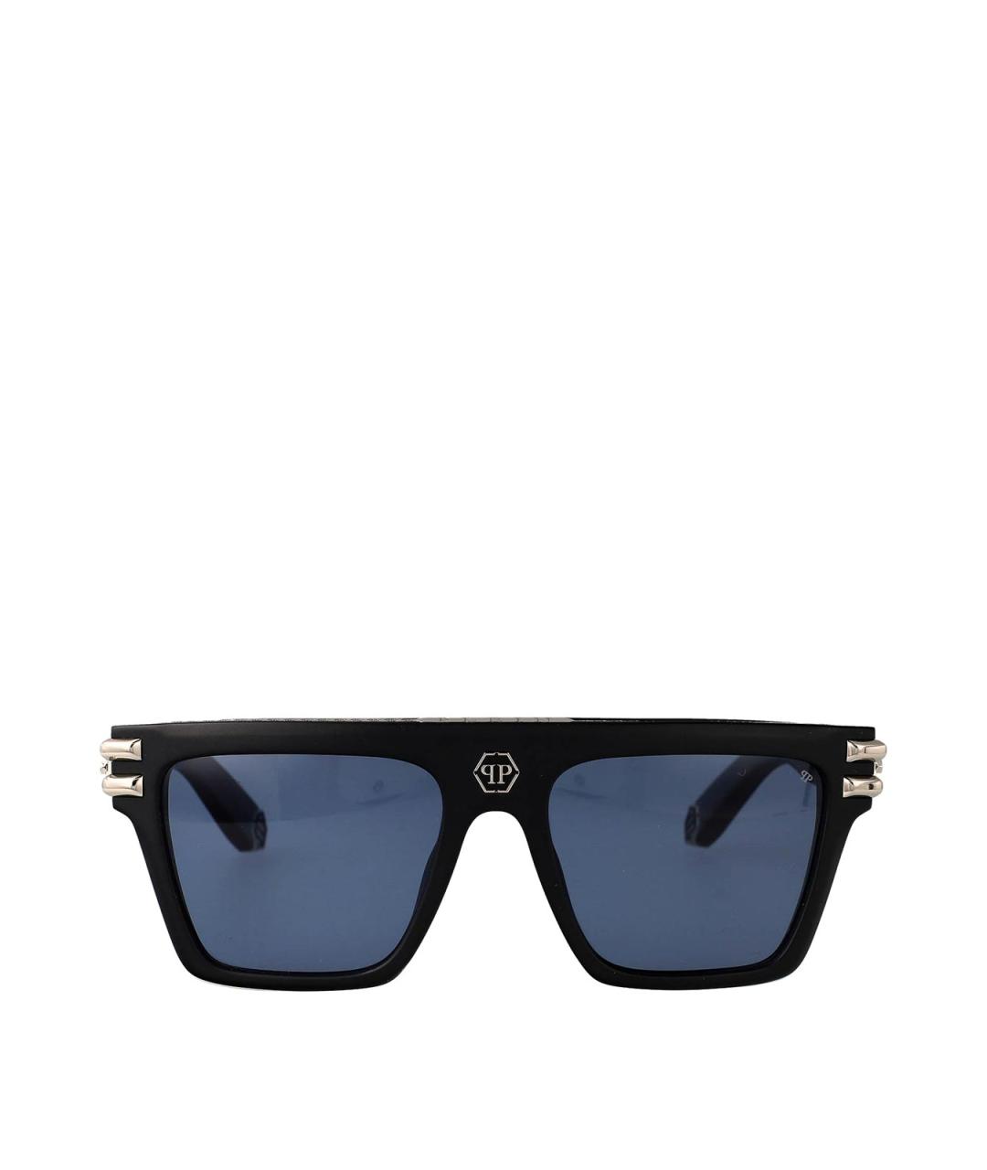 PHILIPP PLEIN Черные пластиковые солнцезащитные очки, фото 1