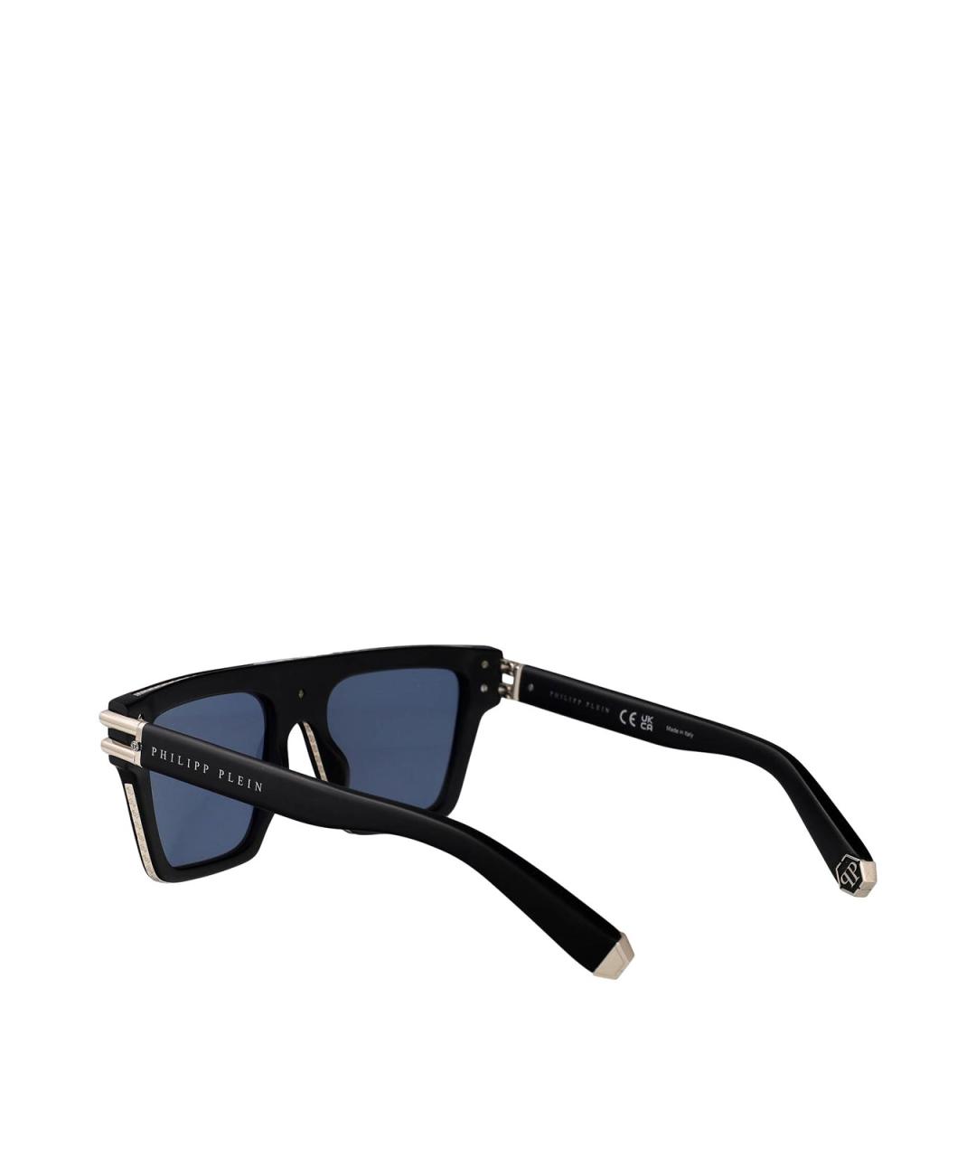 PHILIPP PLEIN Черные пластиковые солнцезащитные очки, фото 4