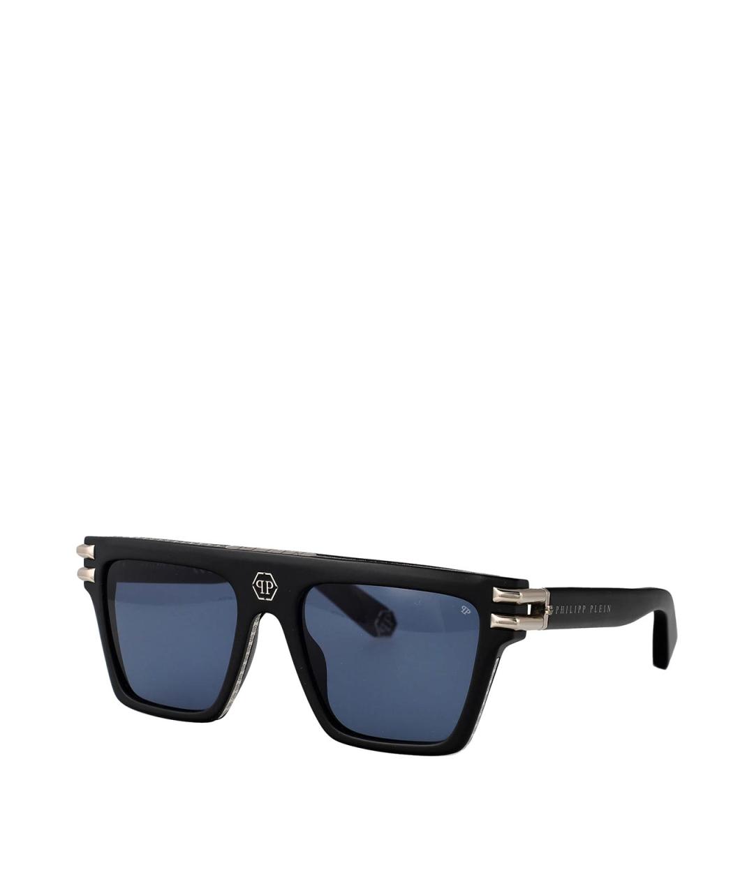PHILIPP PLEIN Черные пластиковые солнцезащитные очки, фото 2