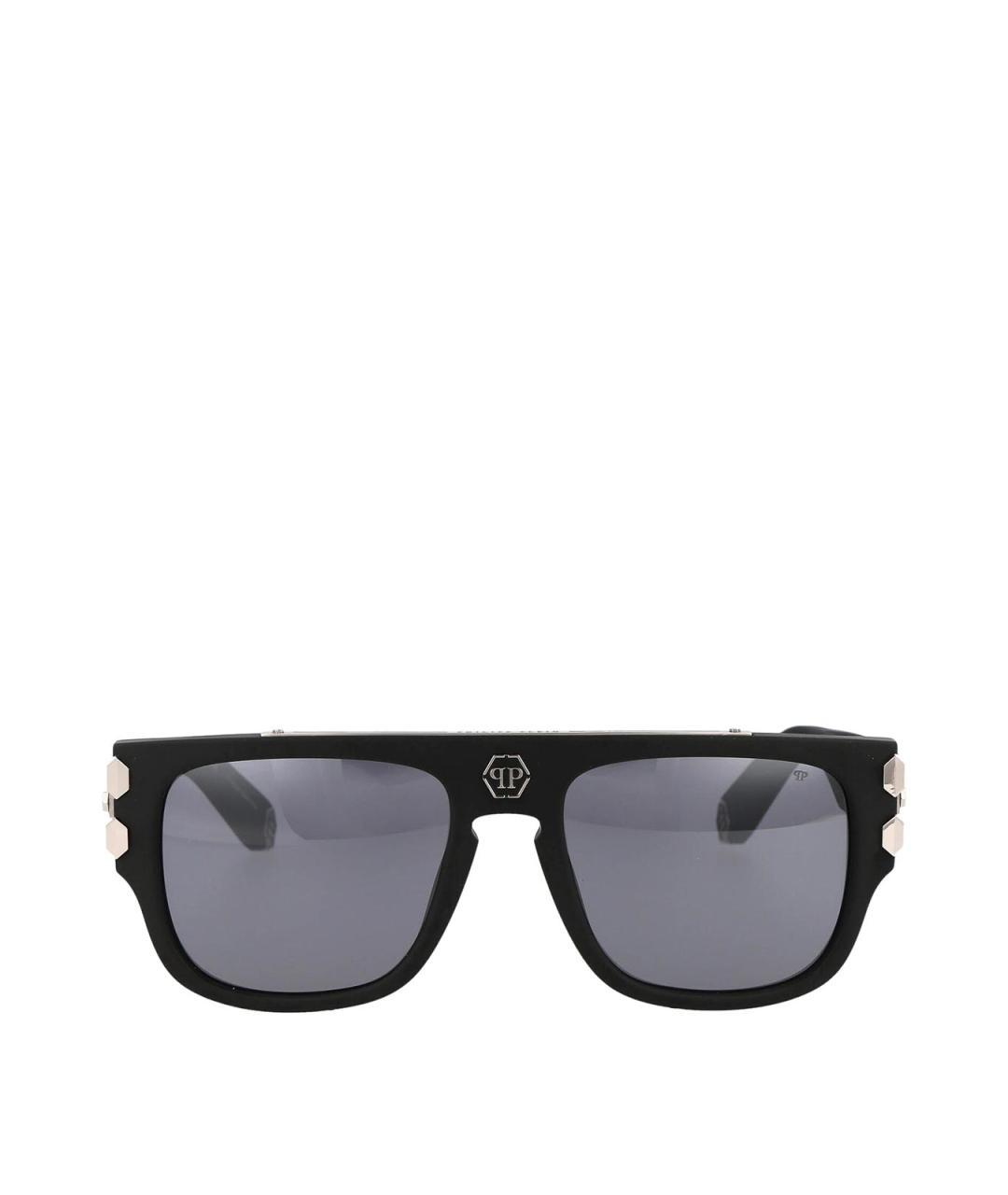 PHILIPP PLEIN Черные металлические солнцезащитные очки, фото 1