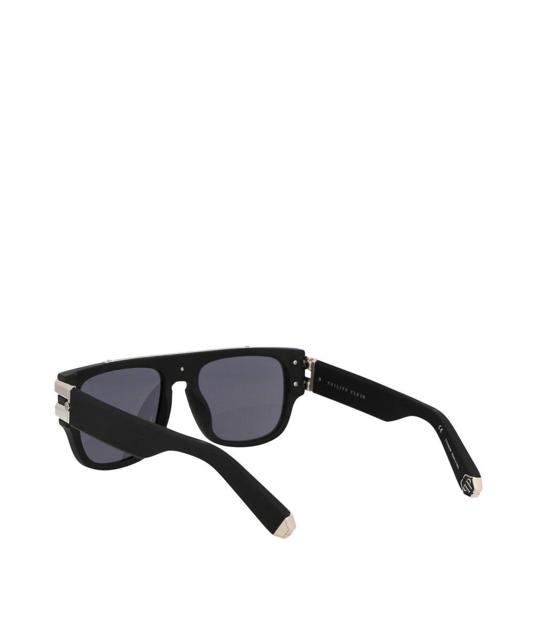 PHILIPP PLEIN Черные металлические солнцезащитные очки, фото 4