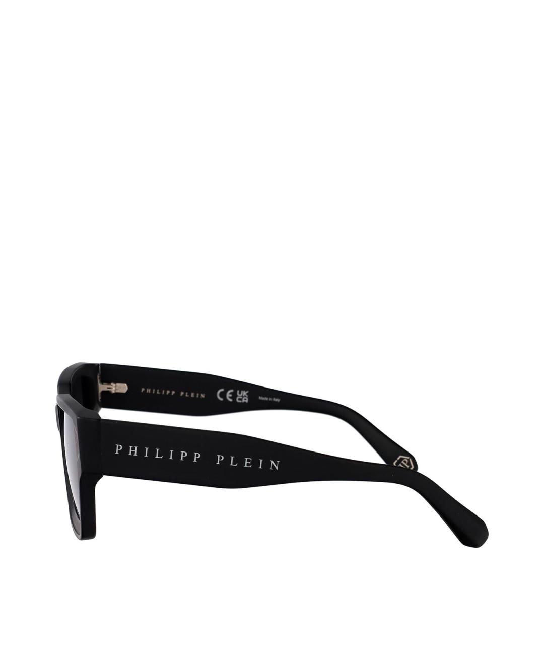 PHILIPP PLEIN Черные пластиковые солнцезащитные очки, фото 3