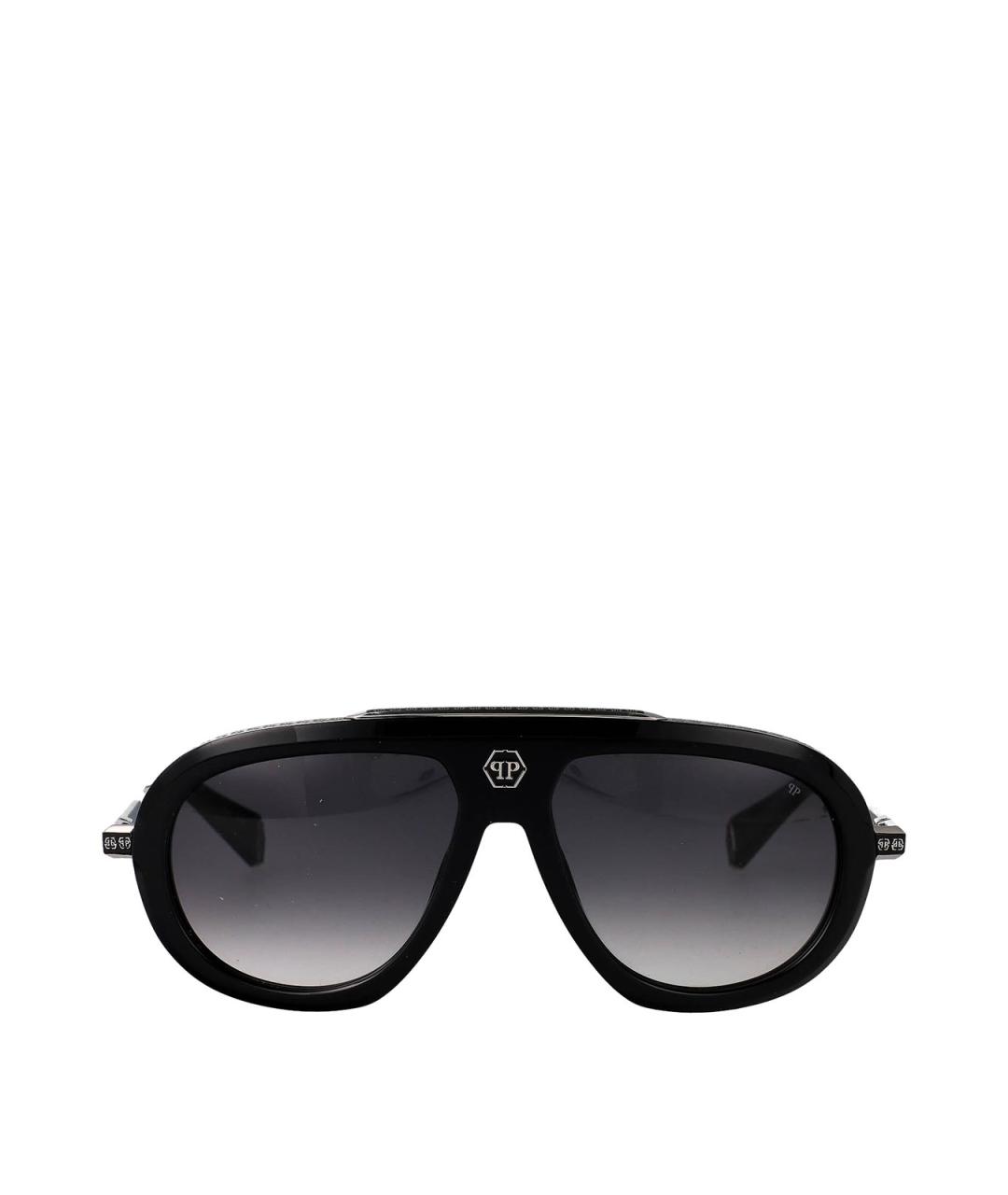 PHILIPP PLEIN Черные металлические солнцезащитные очки, фото 1