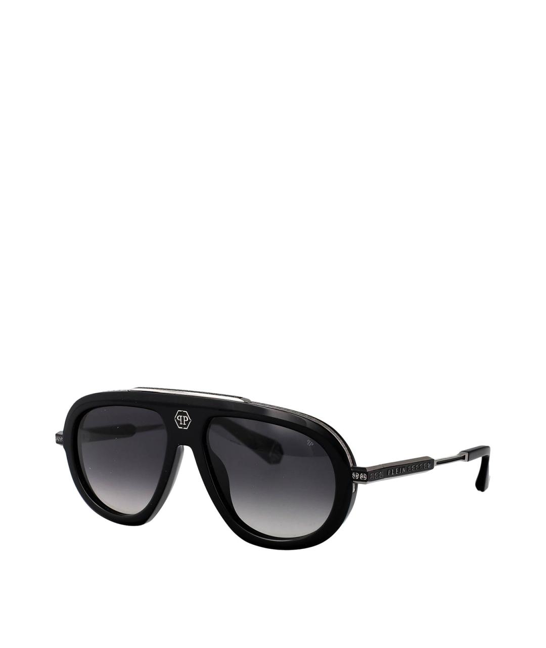 PHILIPP PLEIN Черные металлические солнцезащитные очки, фото 2