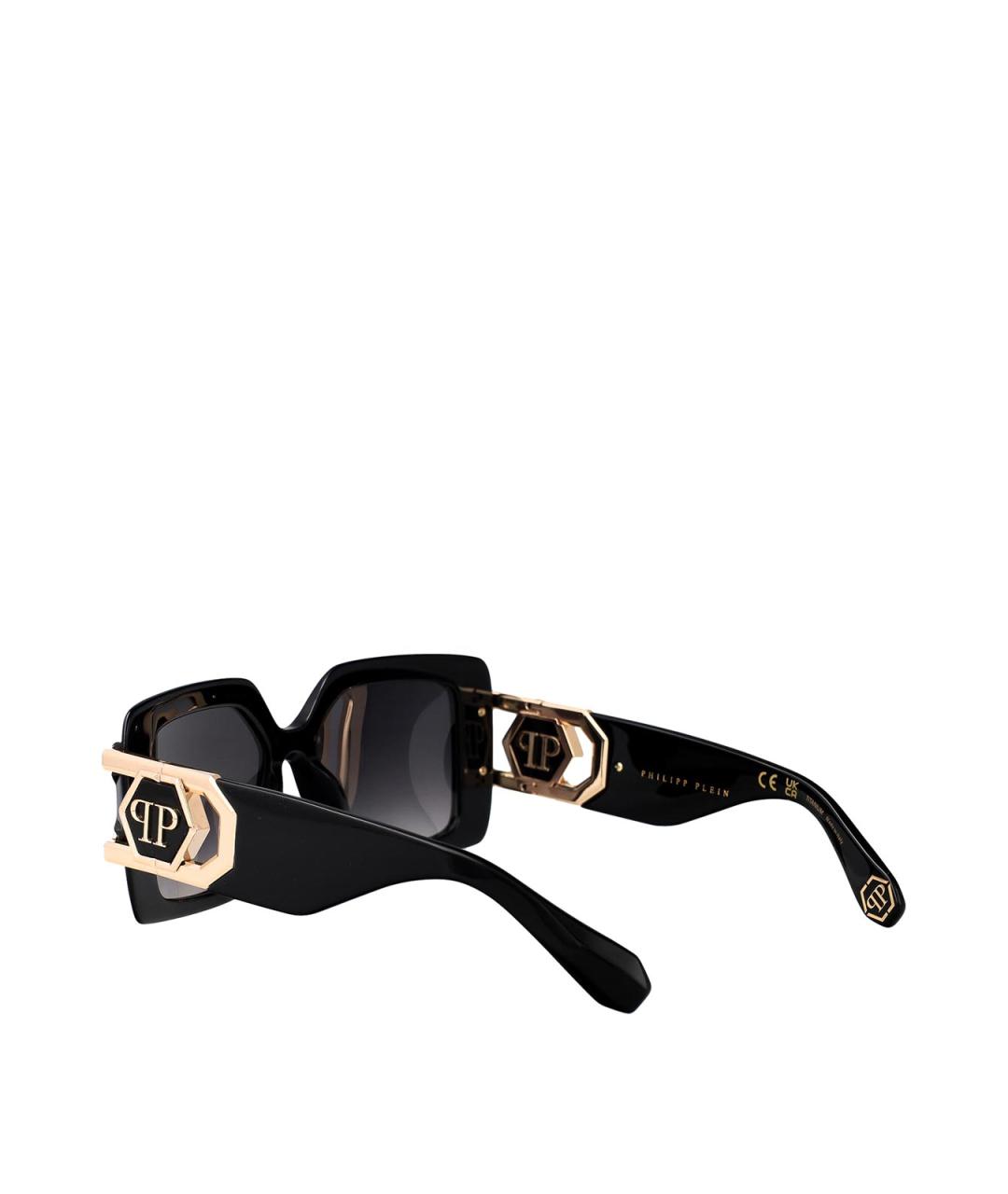 PHILIPP PLEIN Черные металлические солнцезащитные очки, фото 4