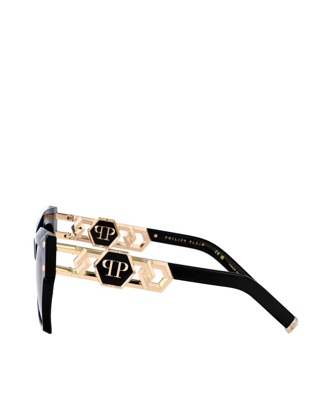 PHILIPP PLEIN Черные металлические солнцезащитные очки, фото 3