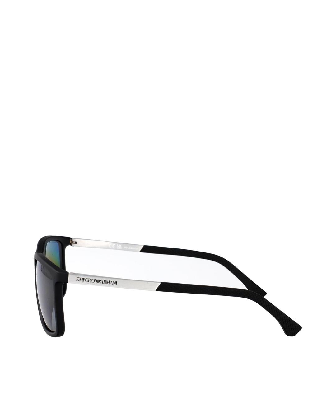 EMPORIO ARMANI Черные пластиковые солнцезащитные очки, фото 3