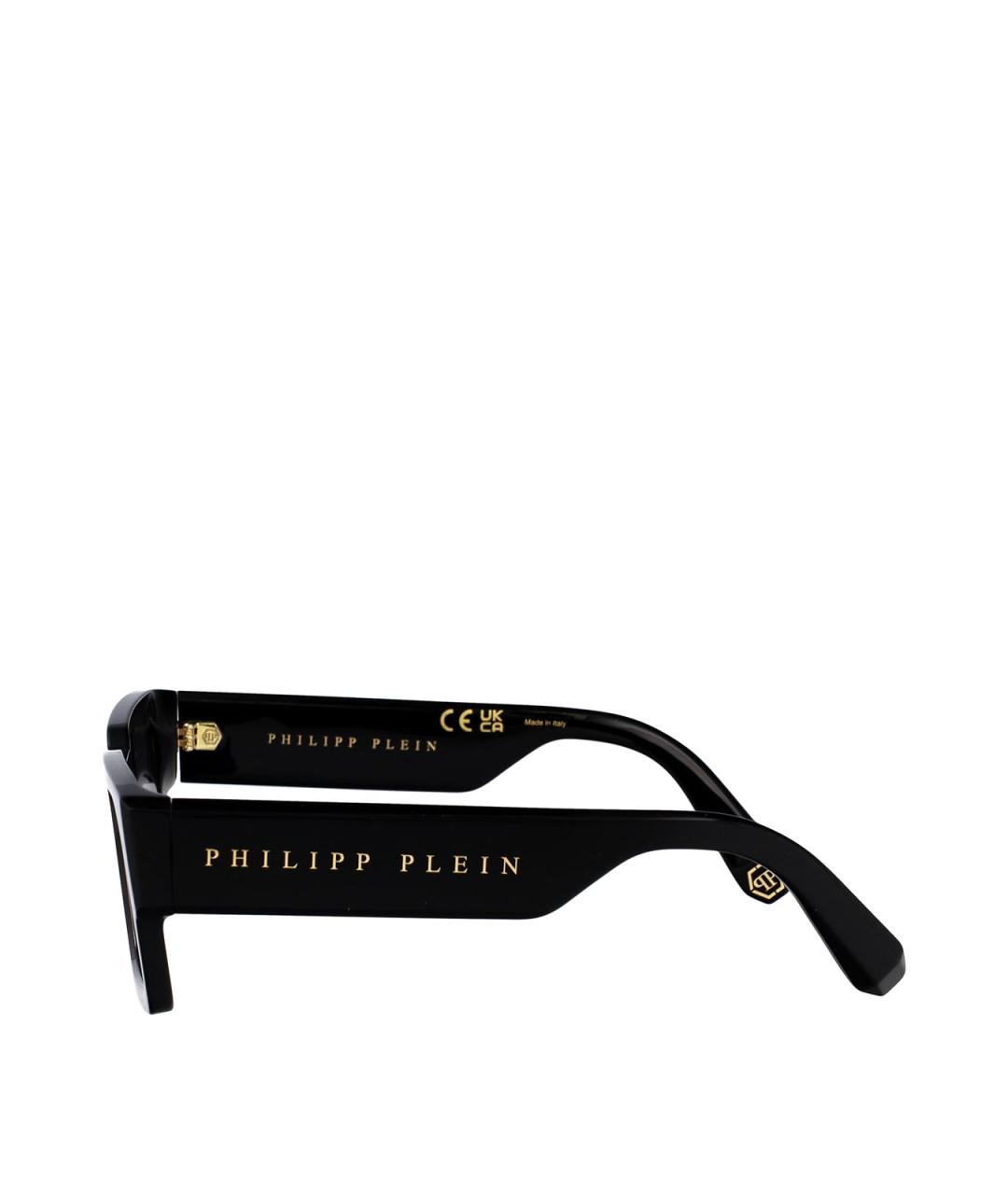 PHILIPP PLEIN Черные пластиковые солнцезащитные очки, фото 3