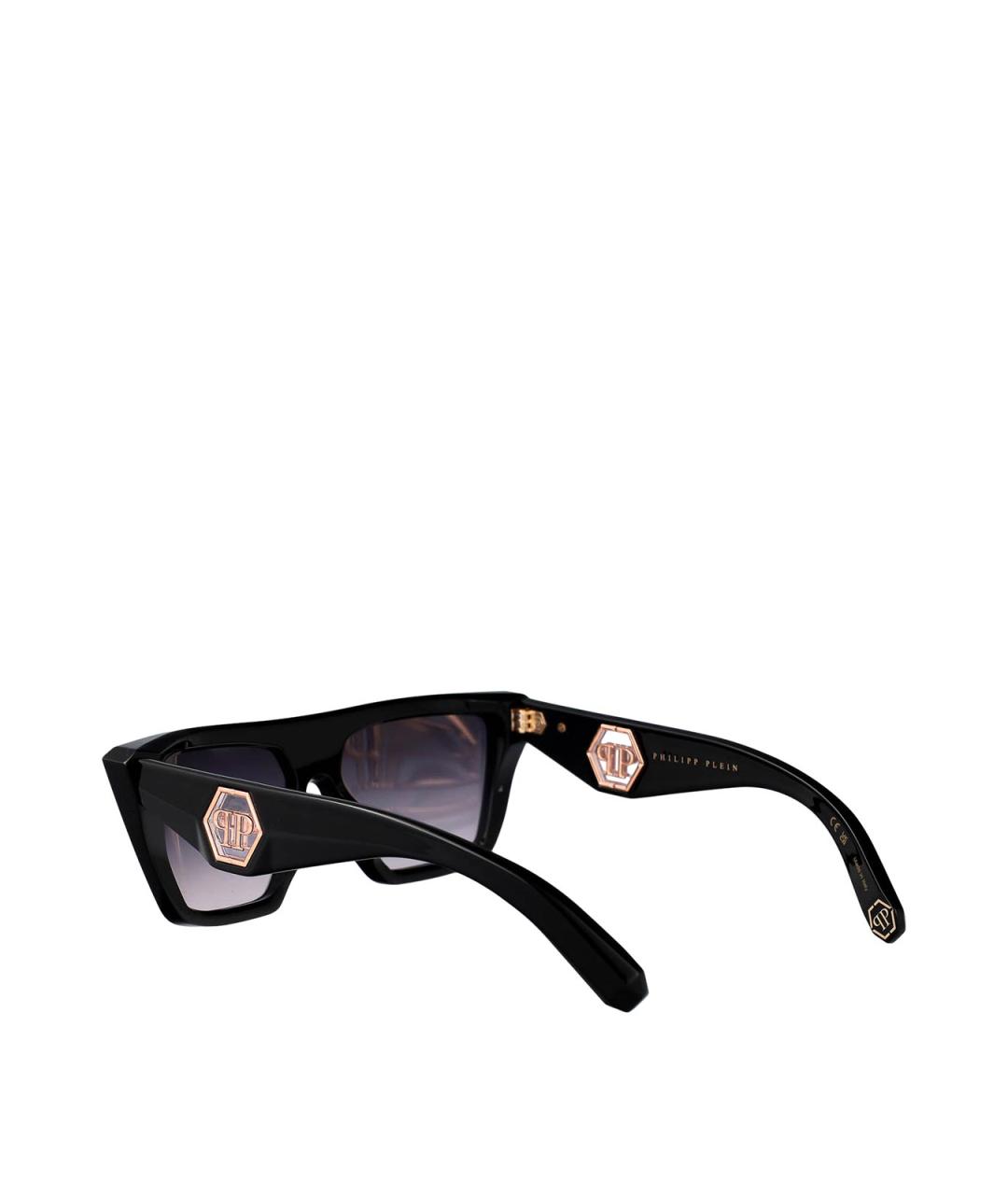 PHILIPP PLEIN Черные пластиковые солнцезащитные очки, фото 4