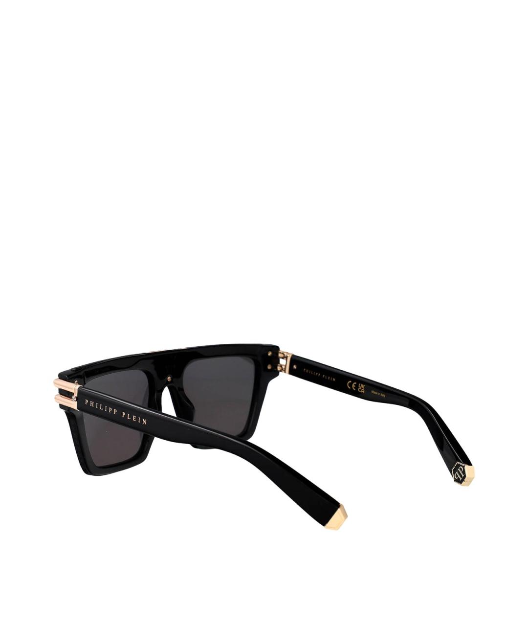 PHILIPP PLEIN Черные пластиковые солнцезащитные очки, фото 4