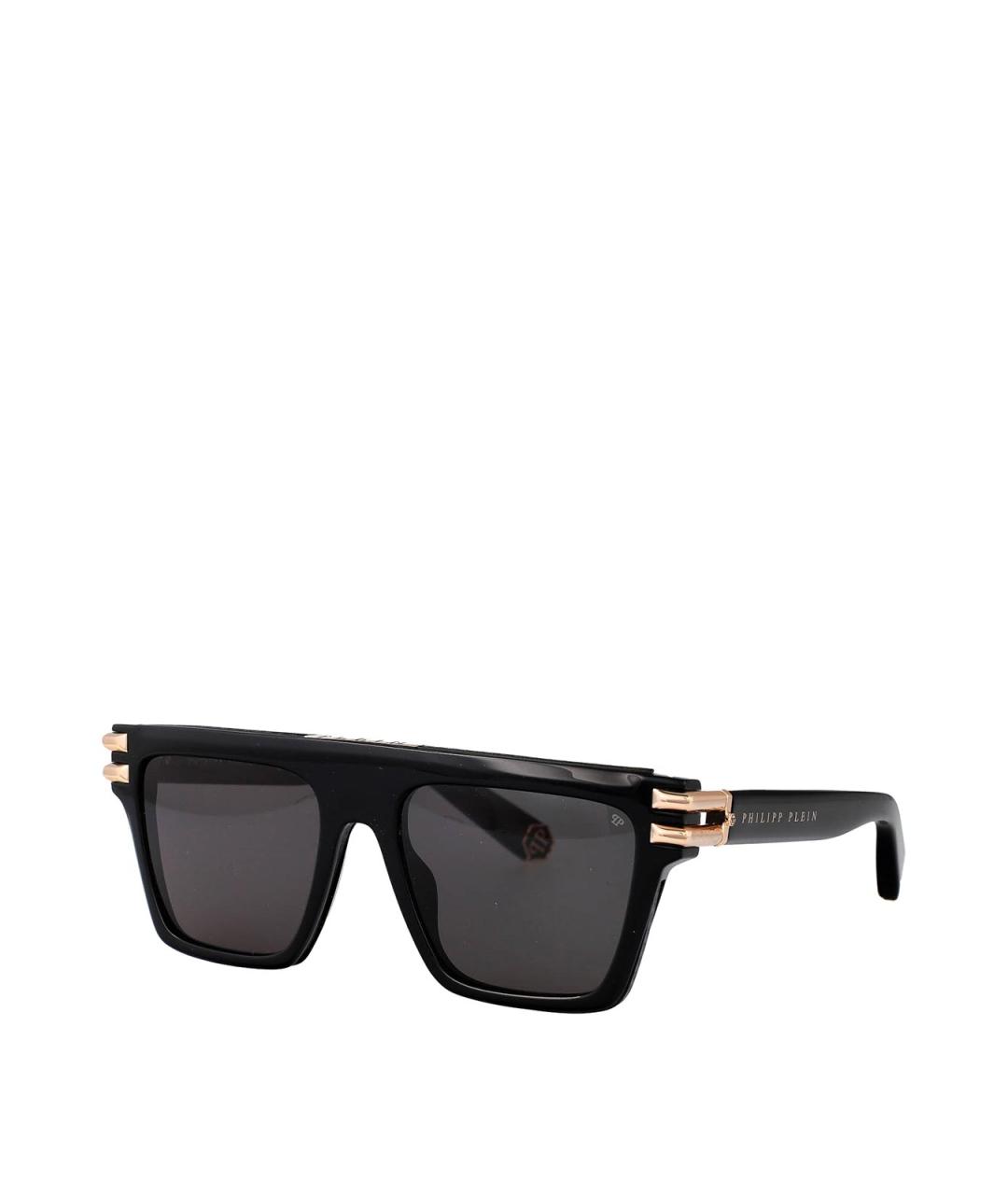 PHILIPP PLEIN Черные пластиковые солнцезащитные очки, фото 2