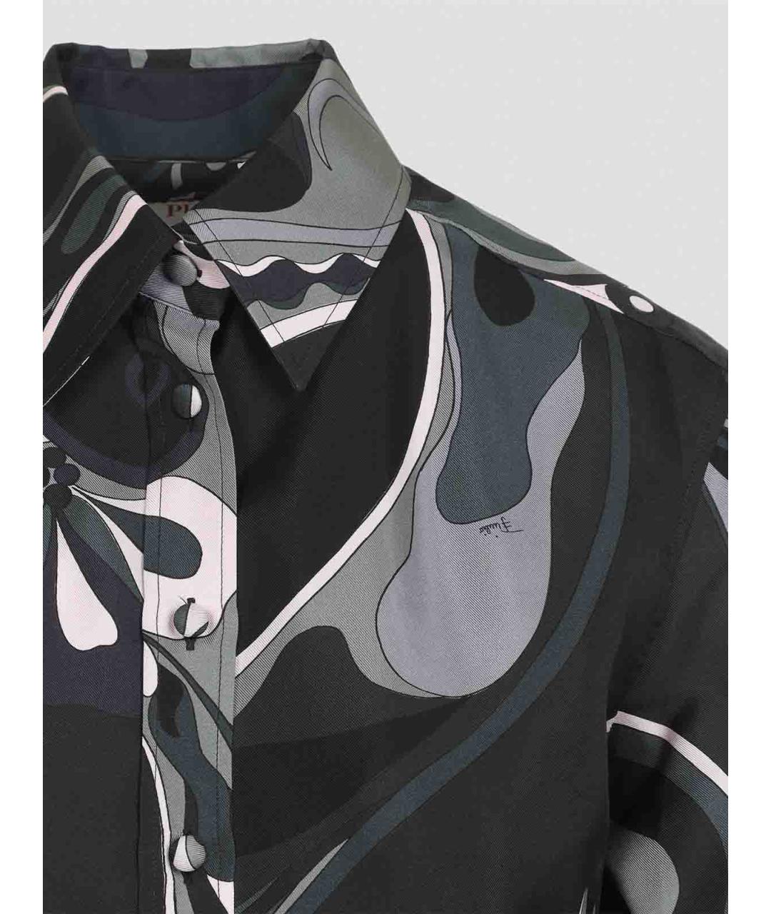 EMILIO PUCCI Черная шелковая рубашка, фото 4