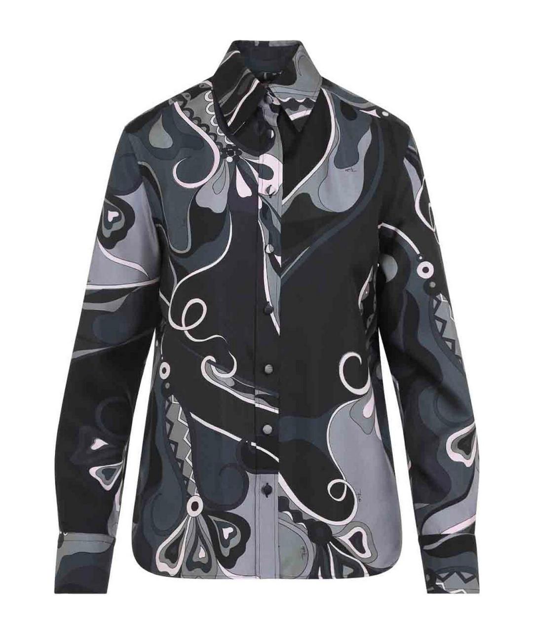 EMILIO PUCCI Черная шелковая рубашка, фото 1