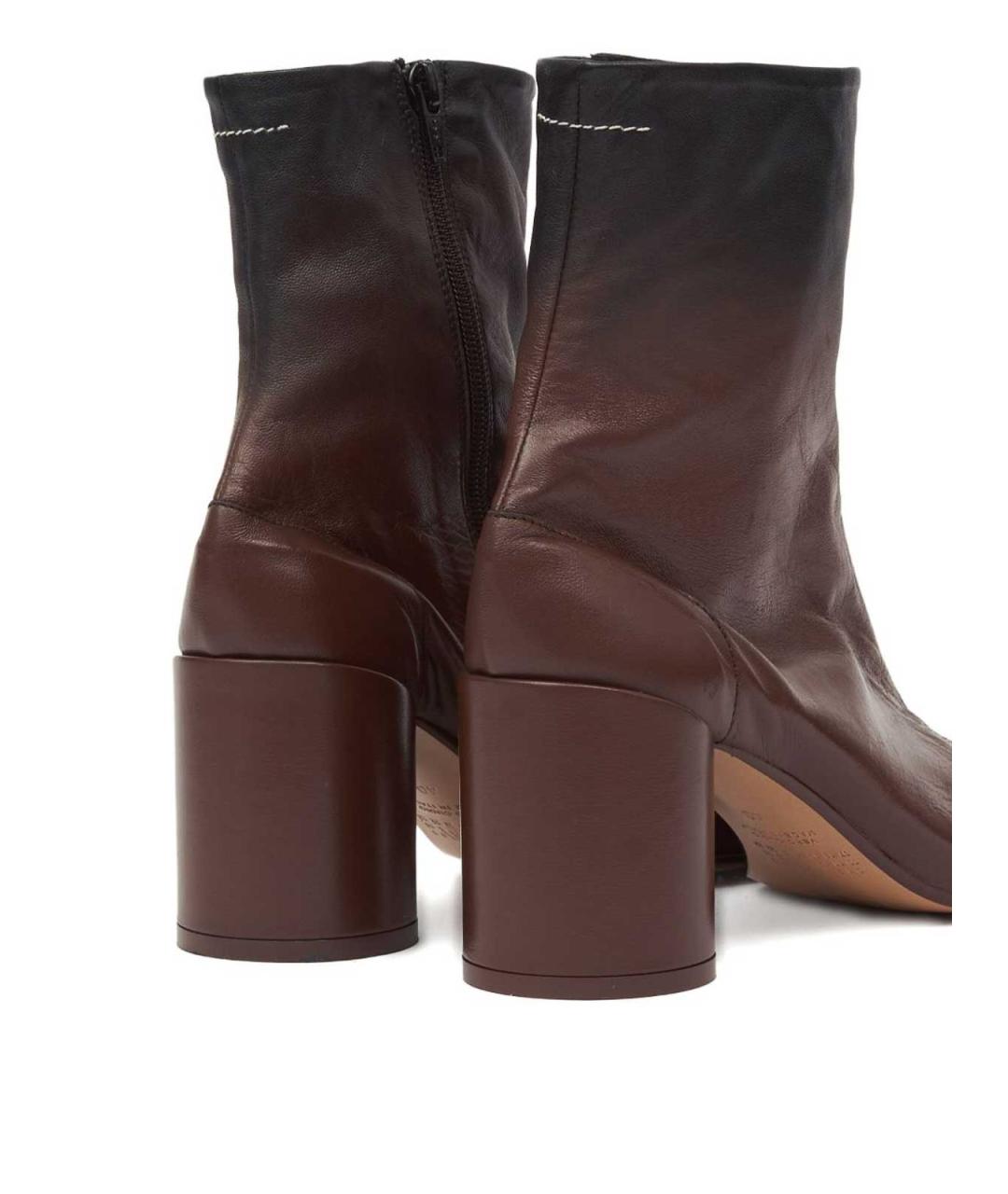 MM6 MAISON MARGIELA Коричневые кожаные сапоги, фото 3