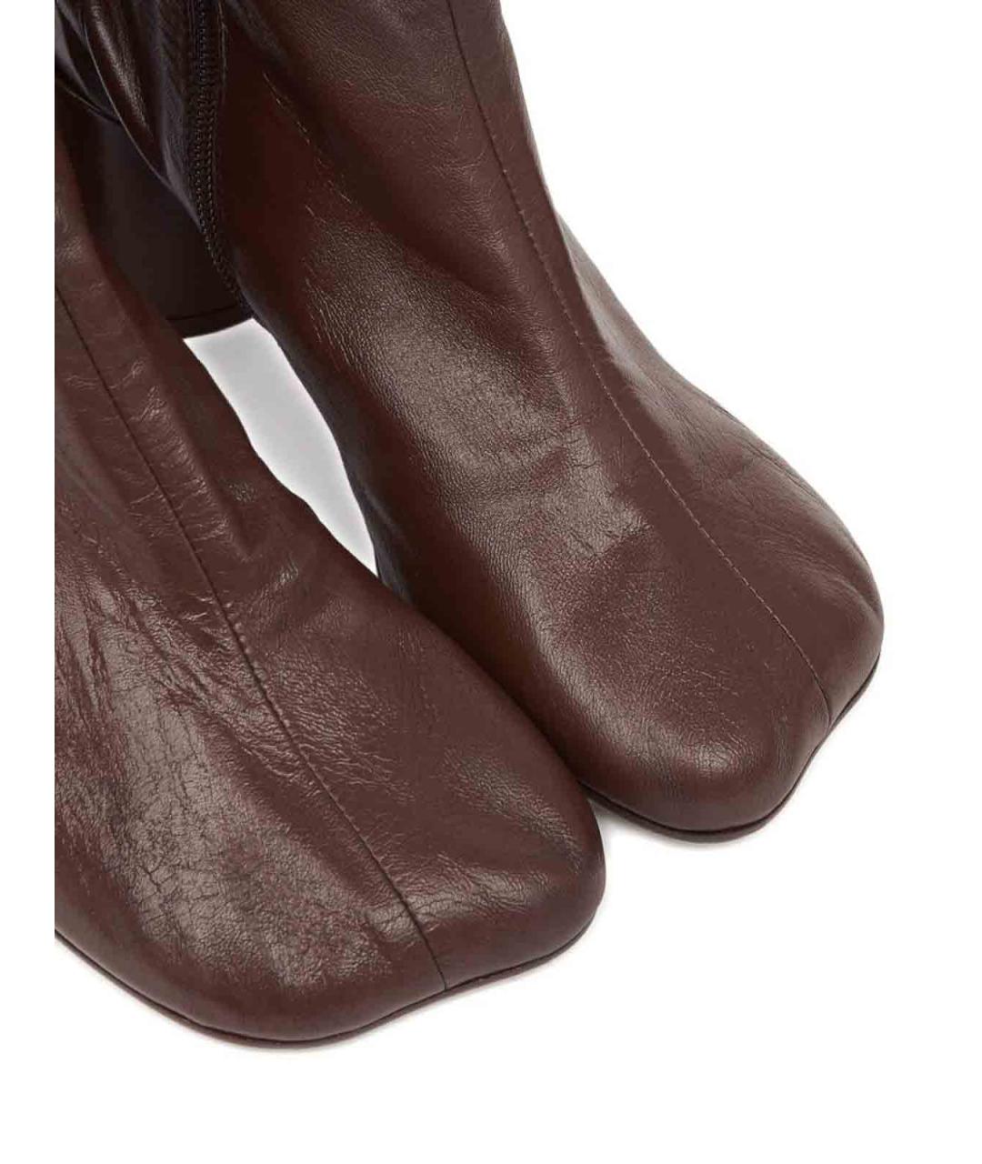 MM6 MAISON MARGIELA Коричневые кожаные сапоги, фото 5