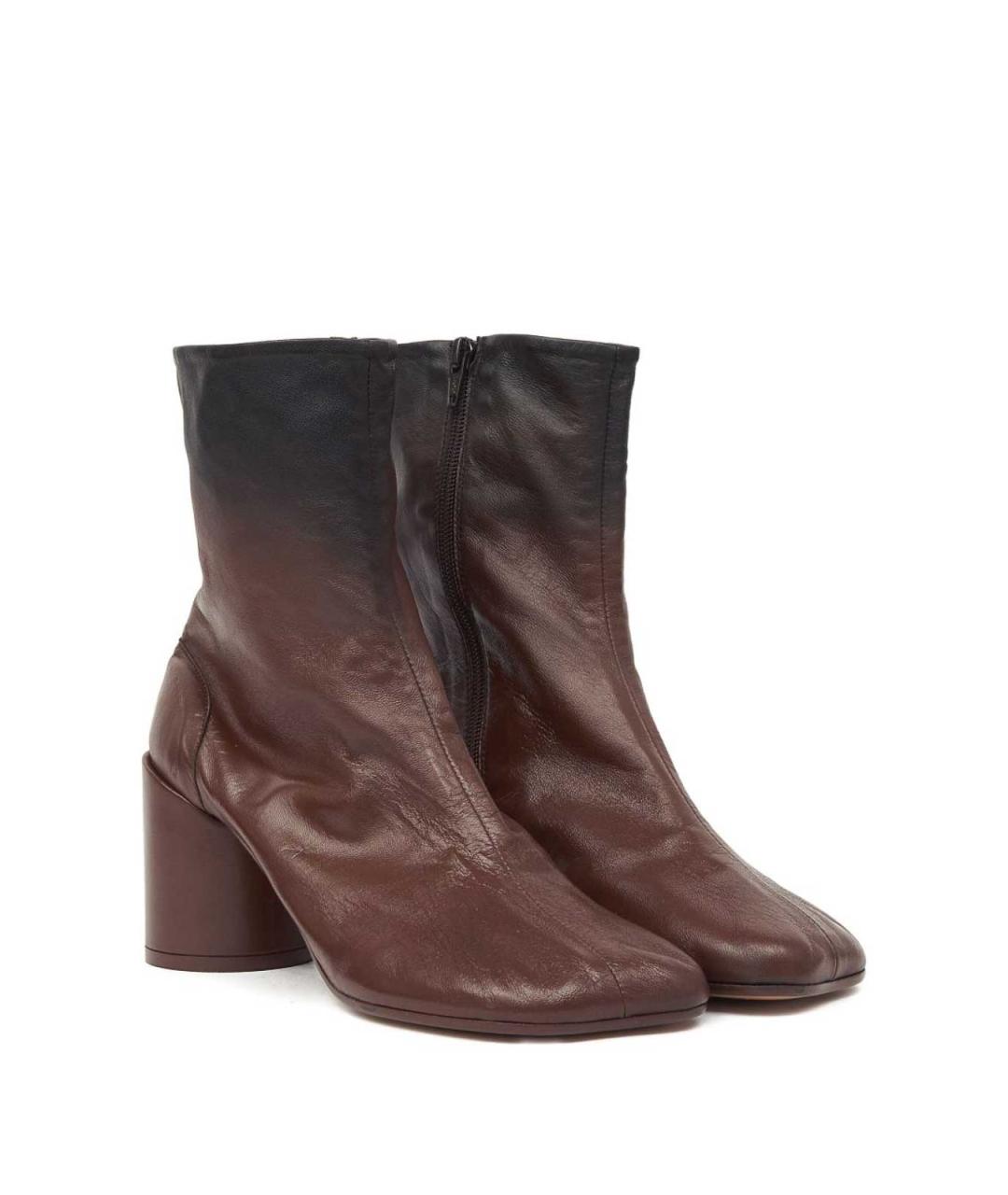 MM6 MAISON MARGIELA Коричневые кожаные сапоги, фото 2