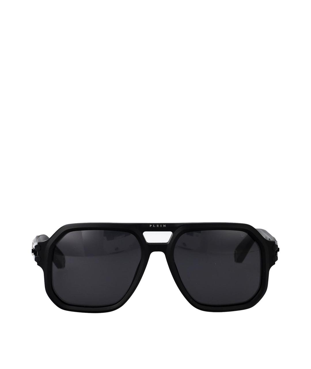 PHILIPP PLEIN Черные пластиковые солнцезащитные очки, фото 1