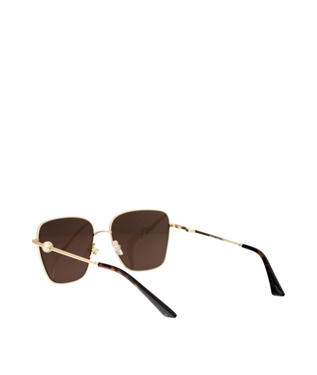 JIMMY CHOO Золотые металлические солнцезащитные очки, фото 4