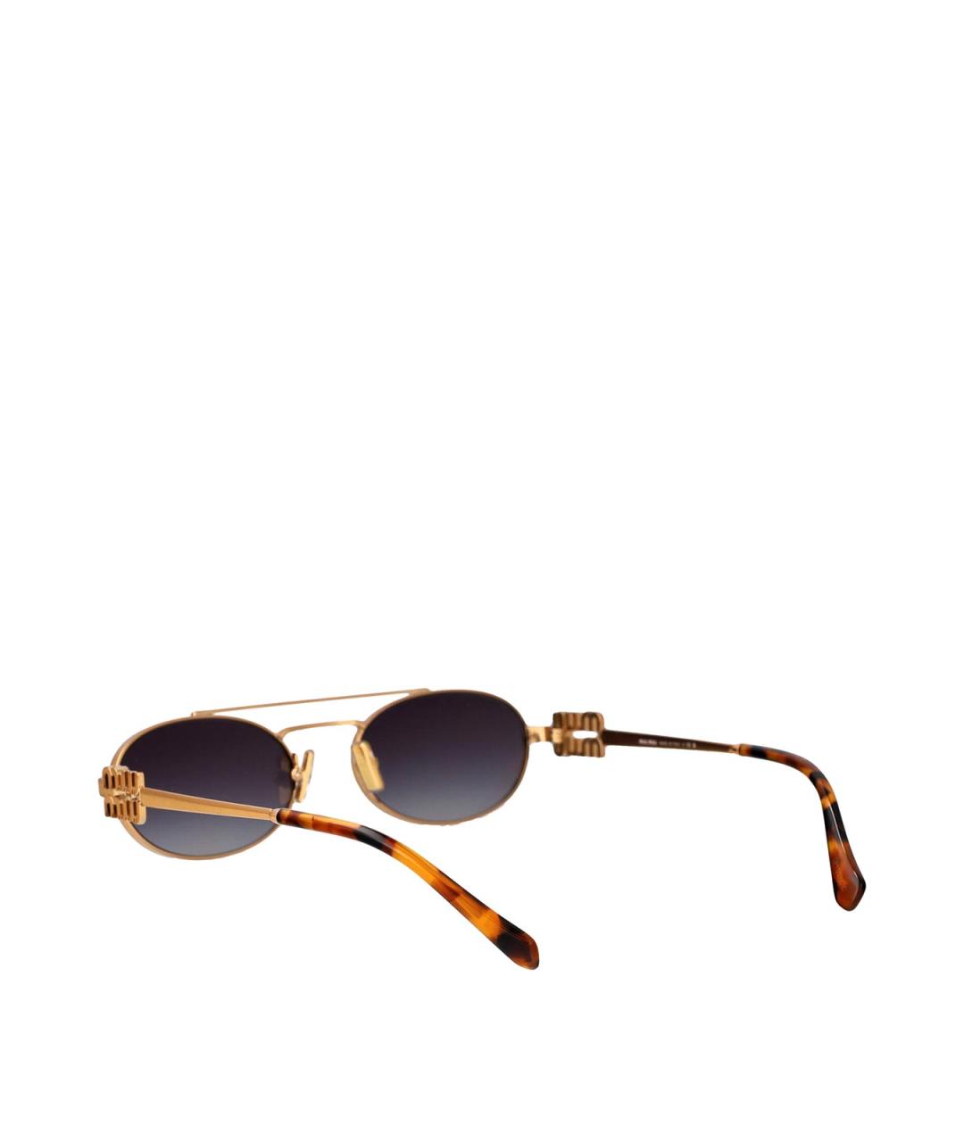 MIU MIU Золотые металлические солнцезащитные очки, фото 4