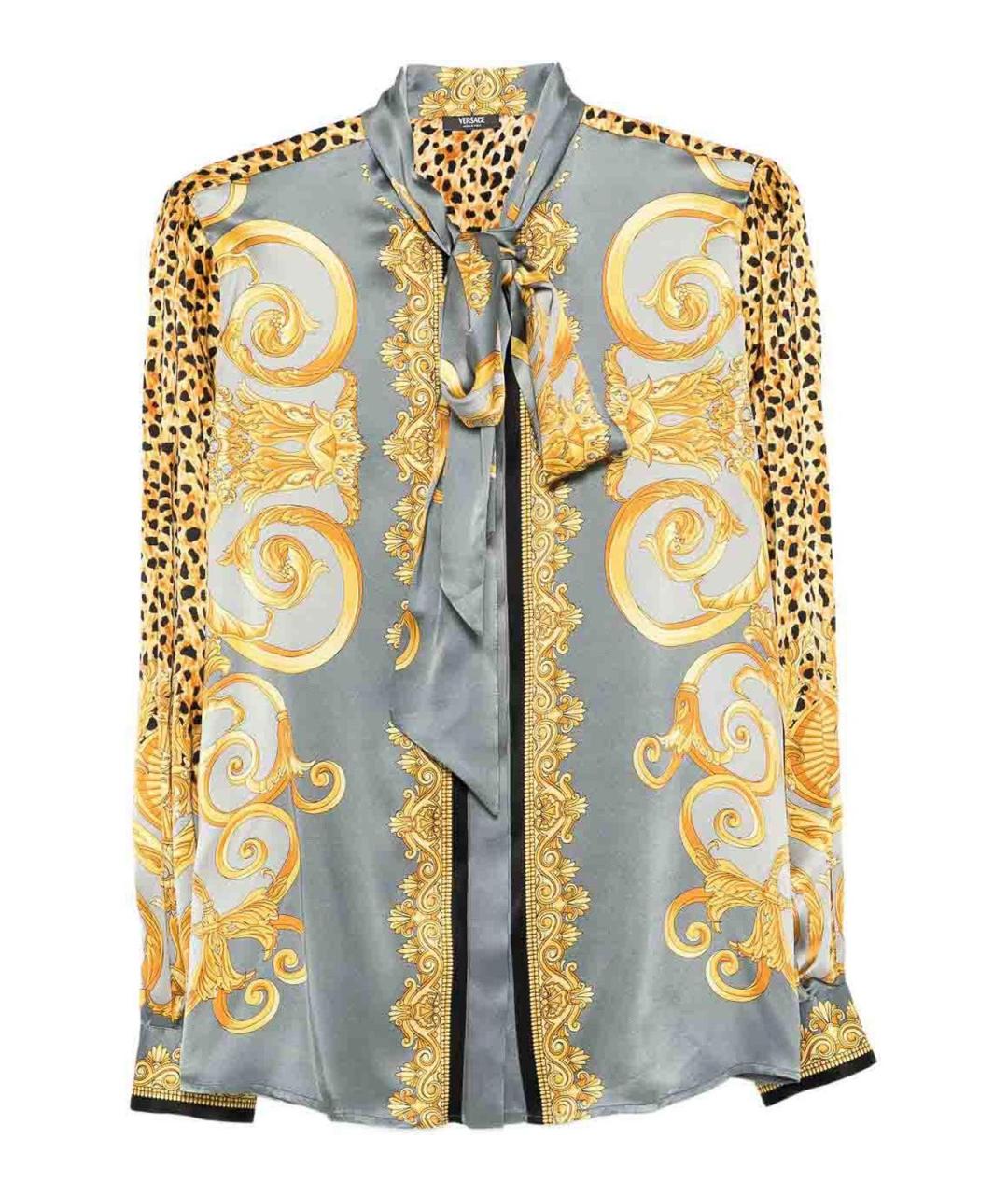 VERSACE Серая шелковая рубашка, фото 1