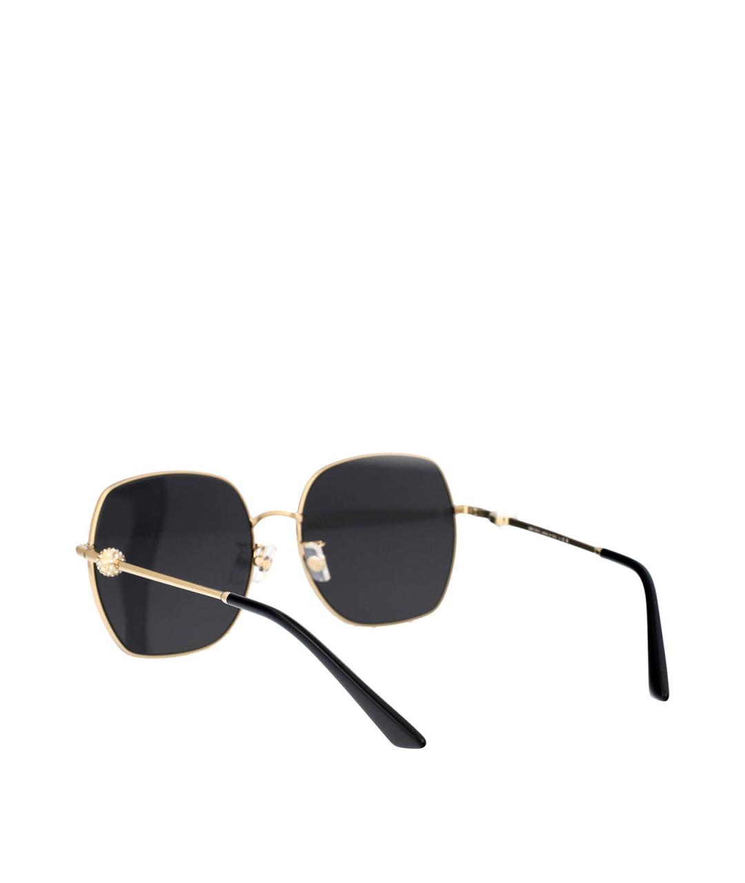 JIMMY CHOO Золотые металлические солнцезащитные очки, фото 4