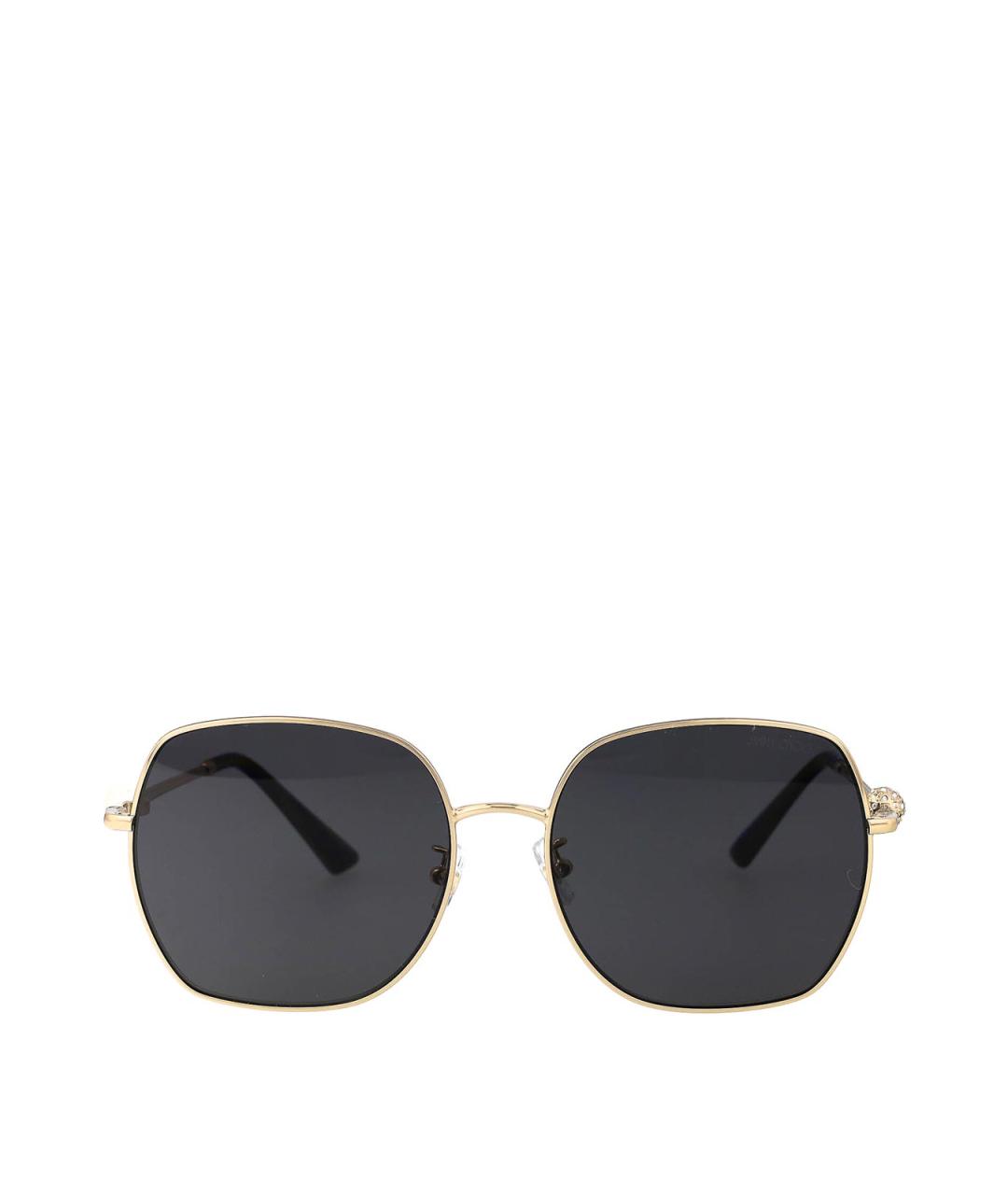 JIMMY CHOO Золотые металлические солнцезащитные очки, фото 1