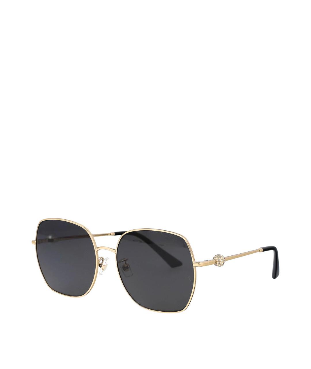 JIMMY CHOO Золотые металлические солнцезащитные очки, фото 2