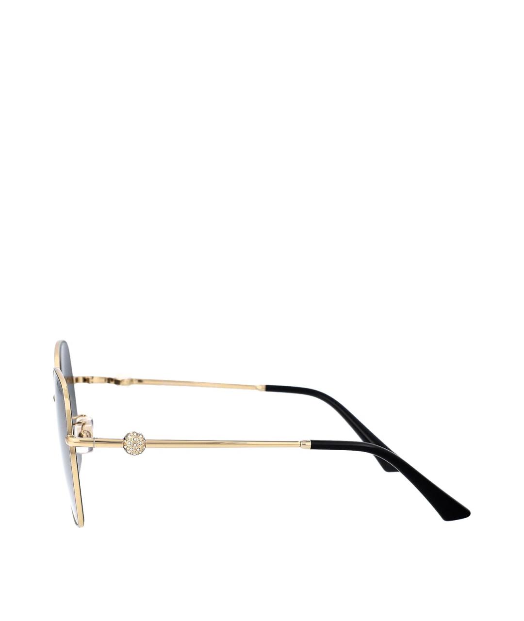 JIMMY CHOO Золотые металлические солнцезащитные очки, фото 3