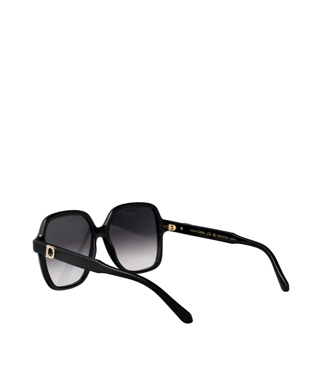FERRAGAMO Черные пластиковые солнцезащитные очки, фото 4
