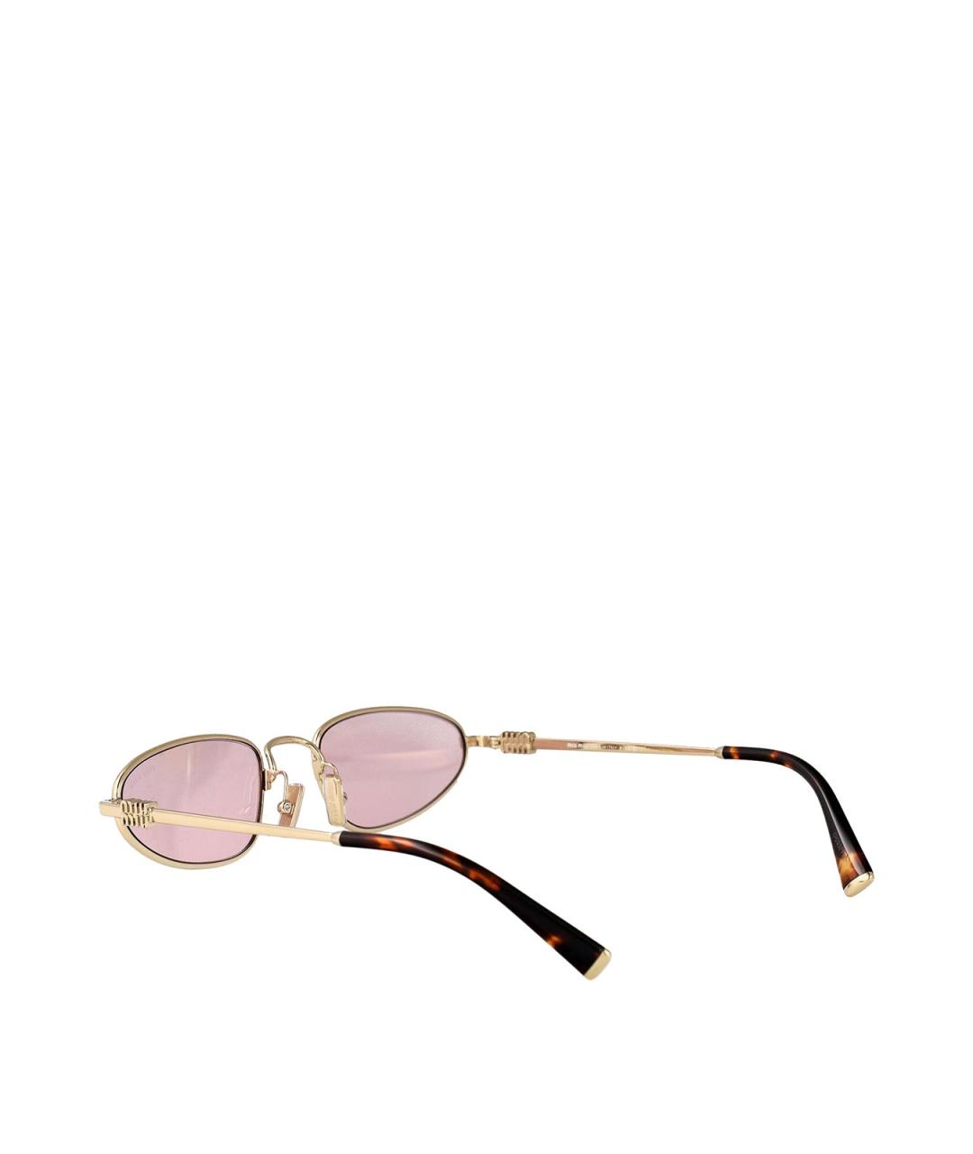 MIU MIU Золотые металлические солнцезащитные очки, фото 4
