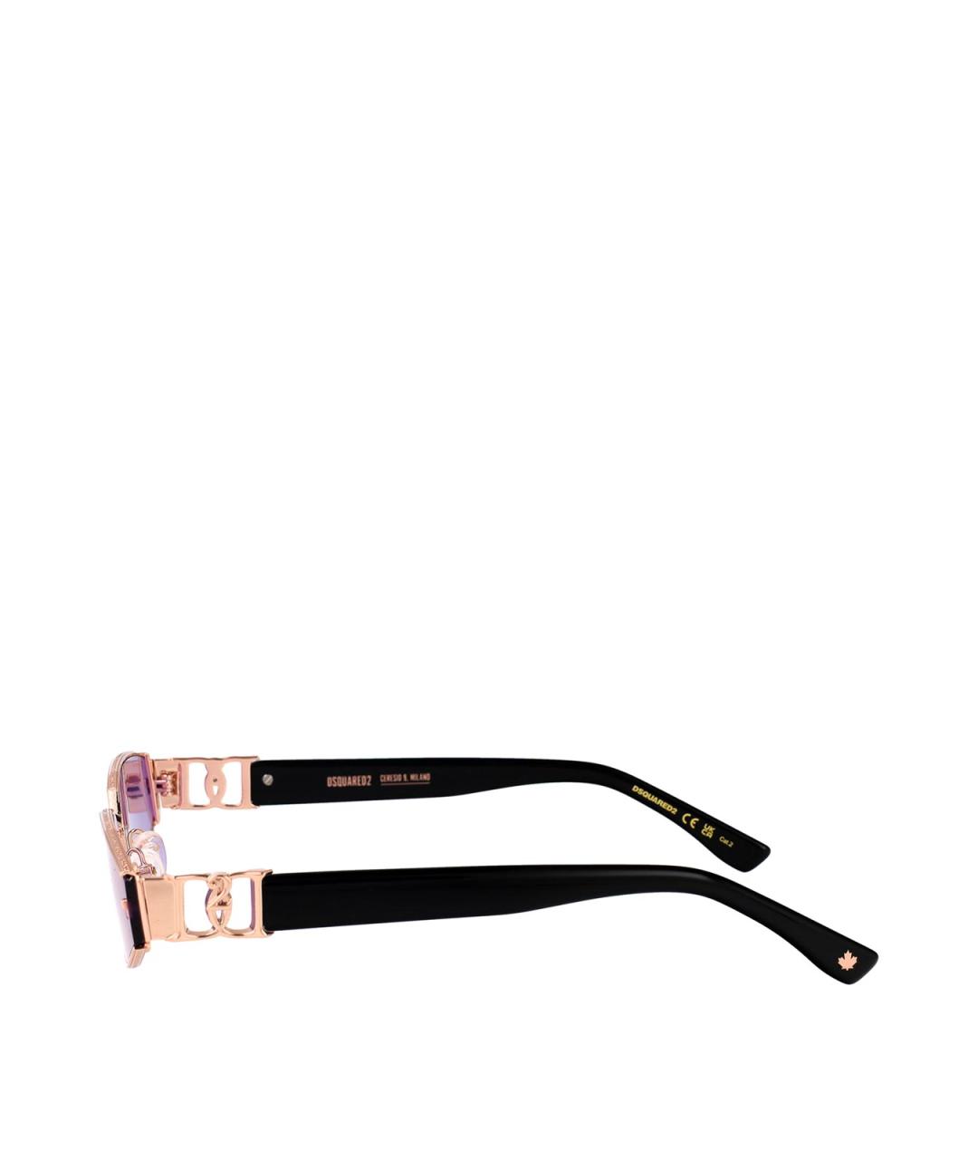 DSQUARED2 Золотые металлические солнцезащитные очки, фото 3