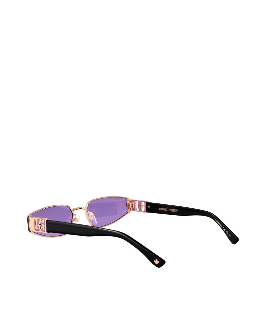 DSQUARED2 Золотые металлические солнцезащитные очки, фото 4