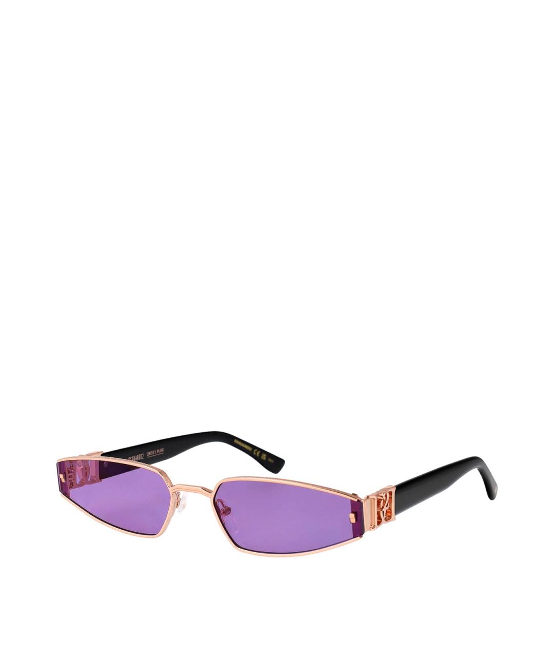 DSQUARED2 Золотые металлические солнцезащитные очки, фото 2