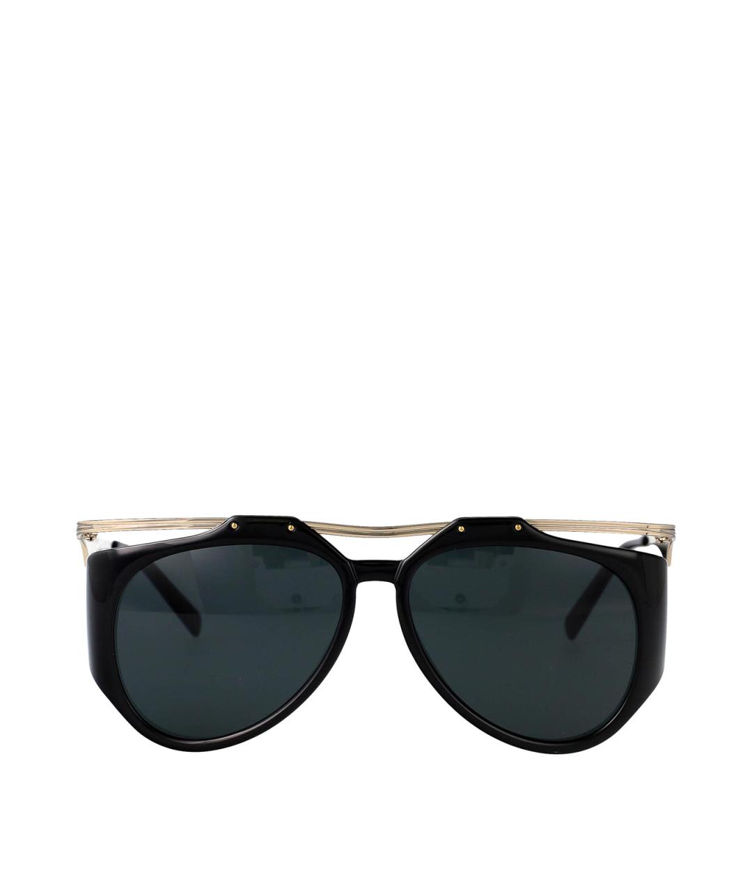 SAINT LAURENT Черные металлические солнцезащитные очки, фото 1