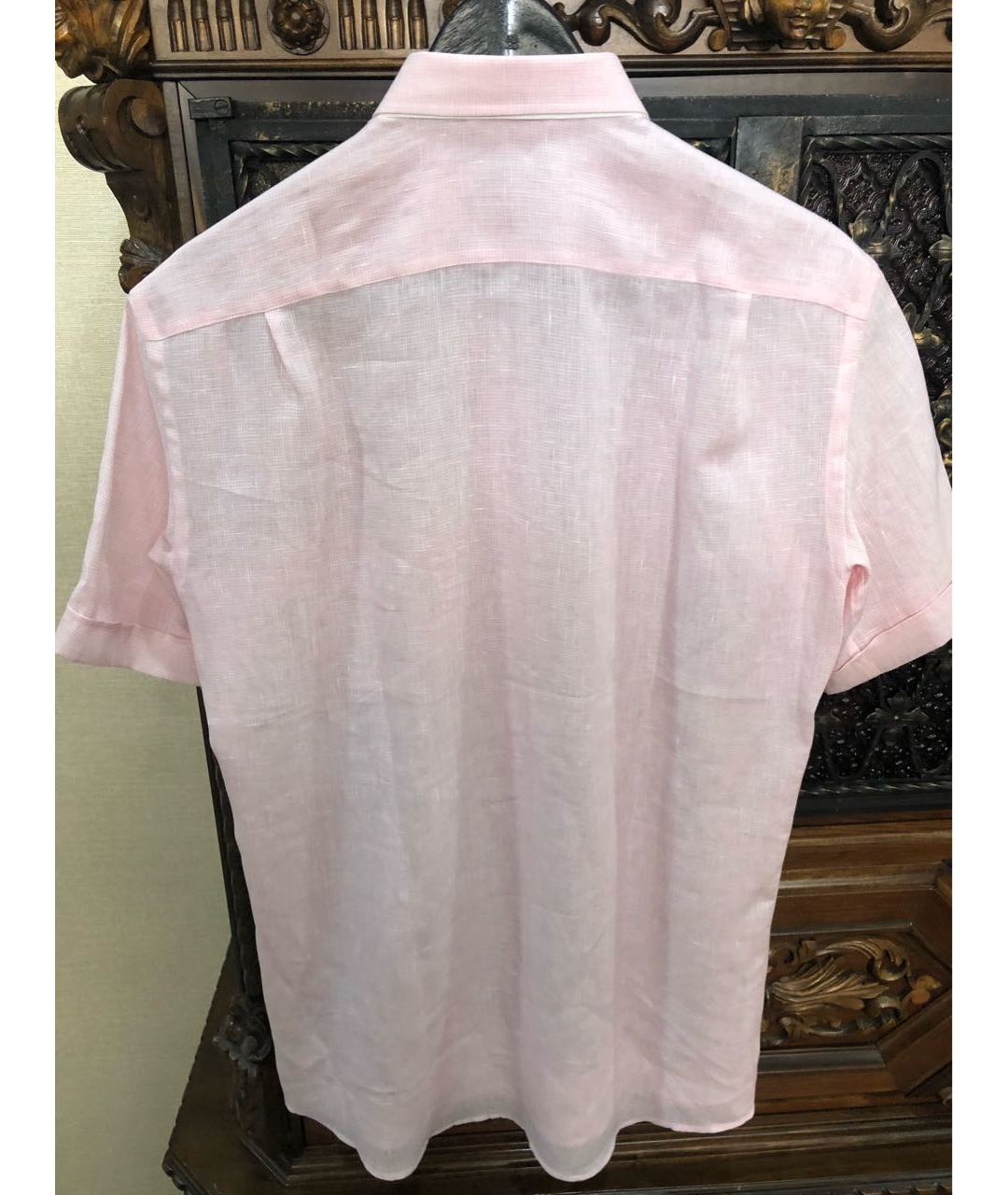 ERMENEGILDO ZEGNA Розовая льняная кэжуал рубашка, фото 2