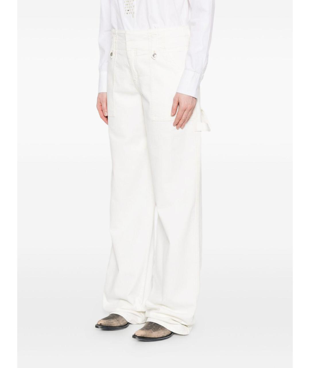 ERMANNO SCERVINO Белые хлопковые джинсы клеш, фото 3