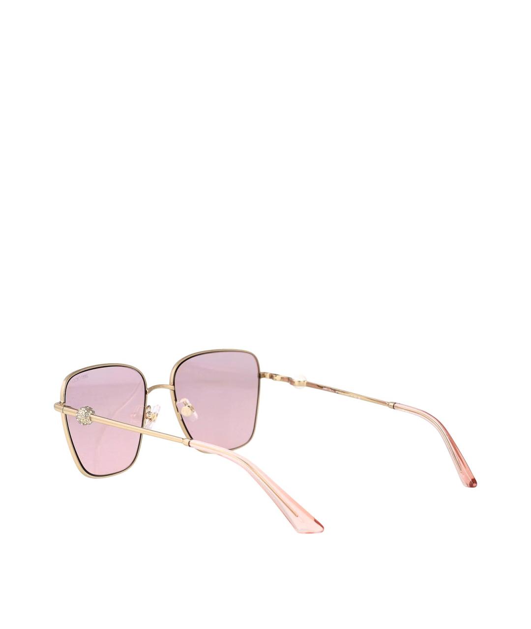 JIMMY CHOO Золотые металлические солнцезащитные очки, фото 4