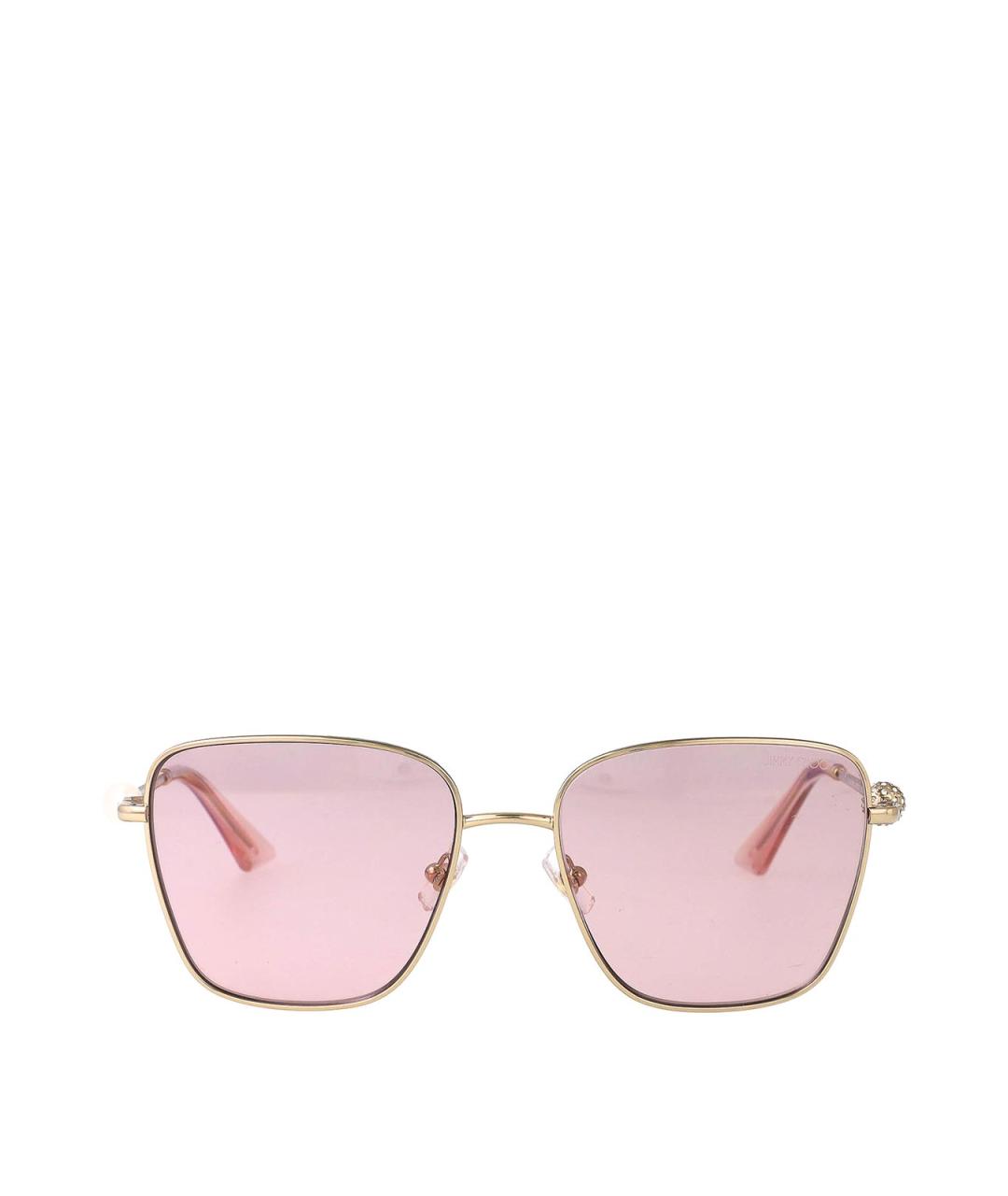 JIMMY CHOO Золотые металлические солнцезащитные очки, фото 1
