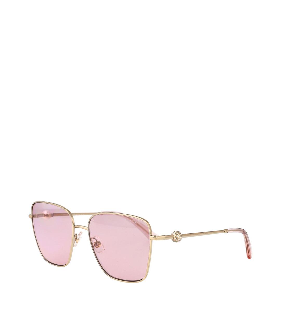 JIMMY CHOO Золотые металлические солнцезащитные очки, фото 2
